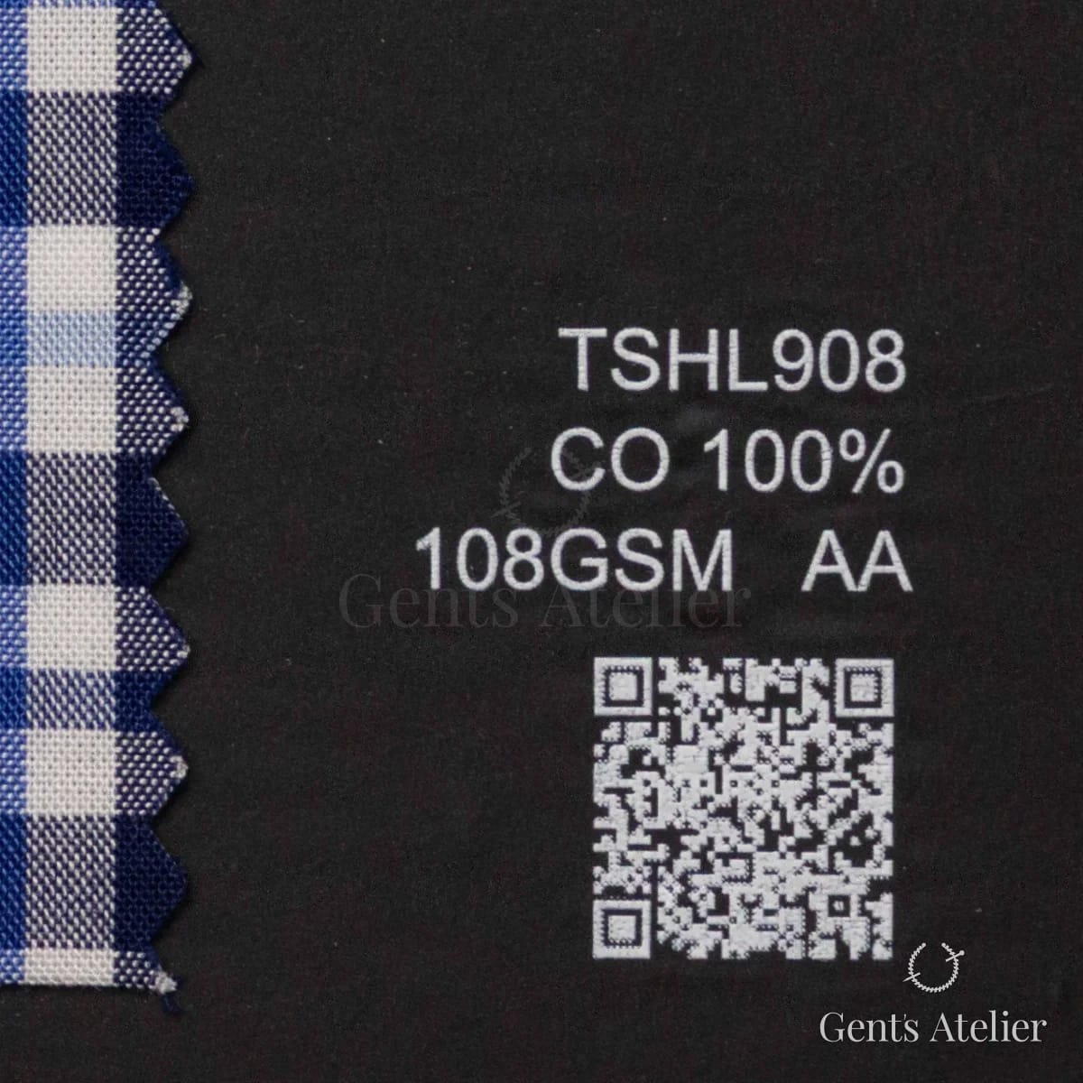 Образец ткани Iniziare TSHL908 с этикеткой — Белый / Синий