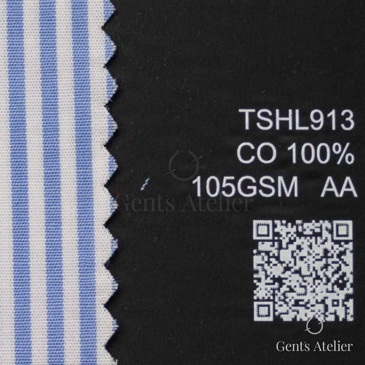 Образец ткани Iniziare TSHL913 с этикеткой — Белый / Синий