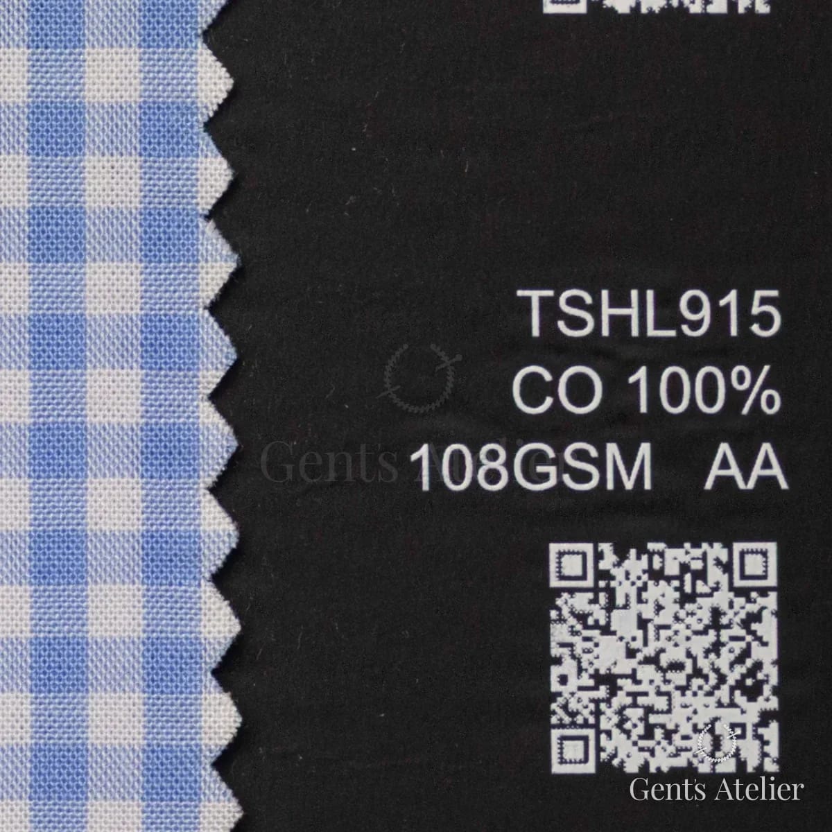 Образец ткани Iniziare TSHL915 с этикеткой — Белый / Голубой