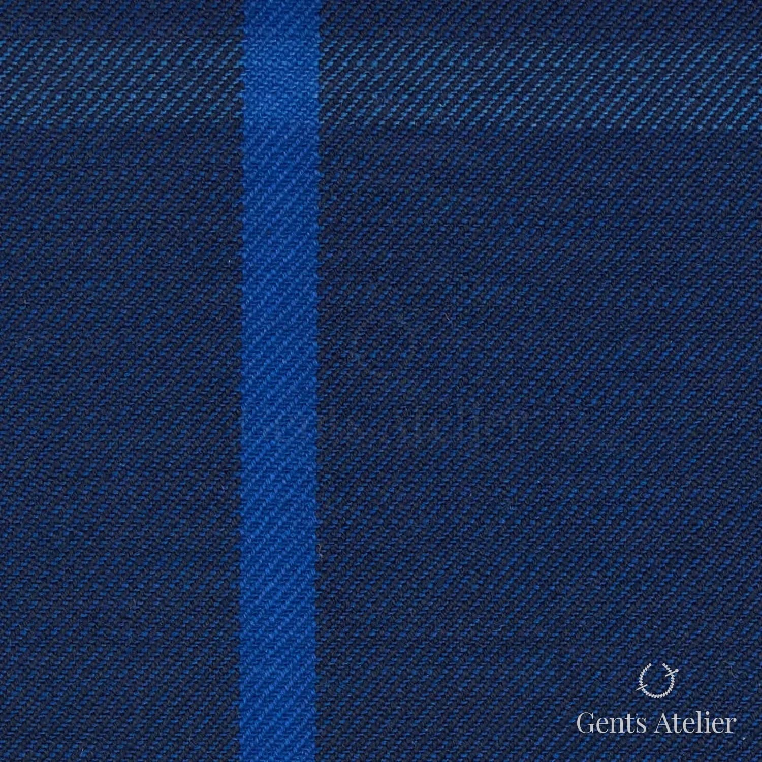 Костюм из Iniziare JX3744 — тёмно-синий с голубой полосой, 50% Шерсть, 50% Полиэстер