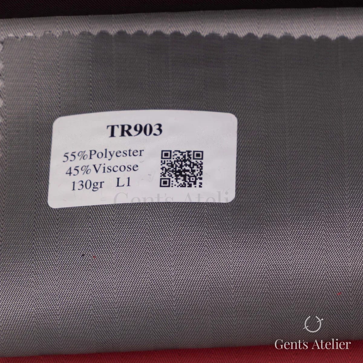 Образец ткани Linings Tone on Tone TR903 с этикеткой, серо-бежевый