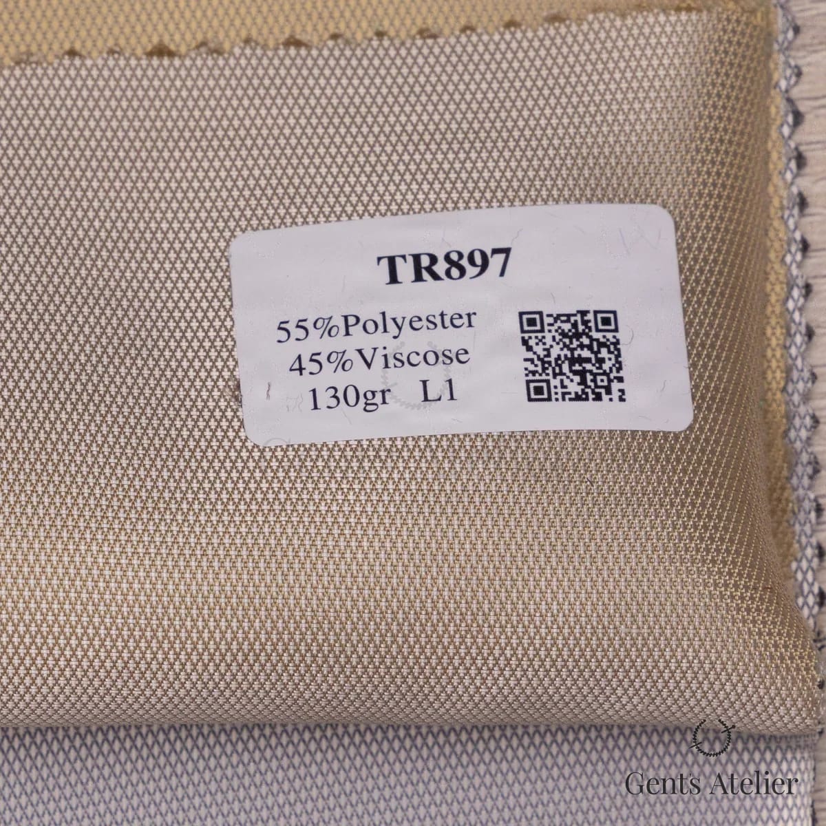 Образец ткани Linings Tone on Tone TR897 с этикеткой, горчично-золотистый