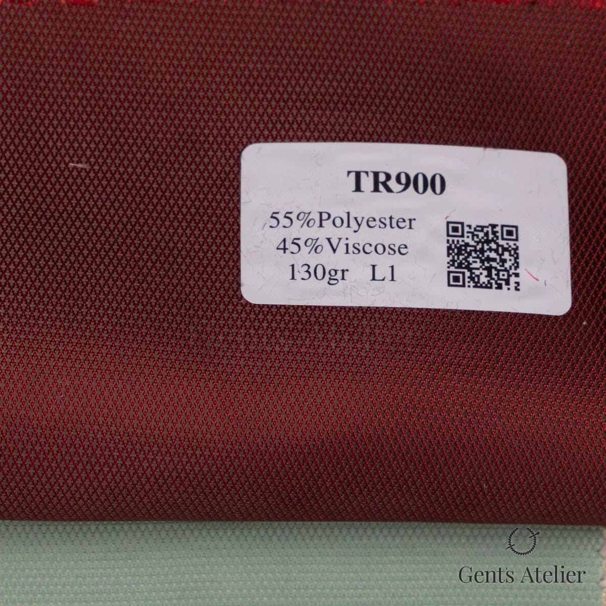 Образец ткани Linings Tone on Tone TR900 с этикеткой, насыщенный красный