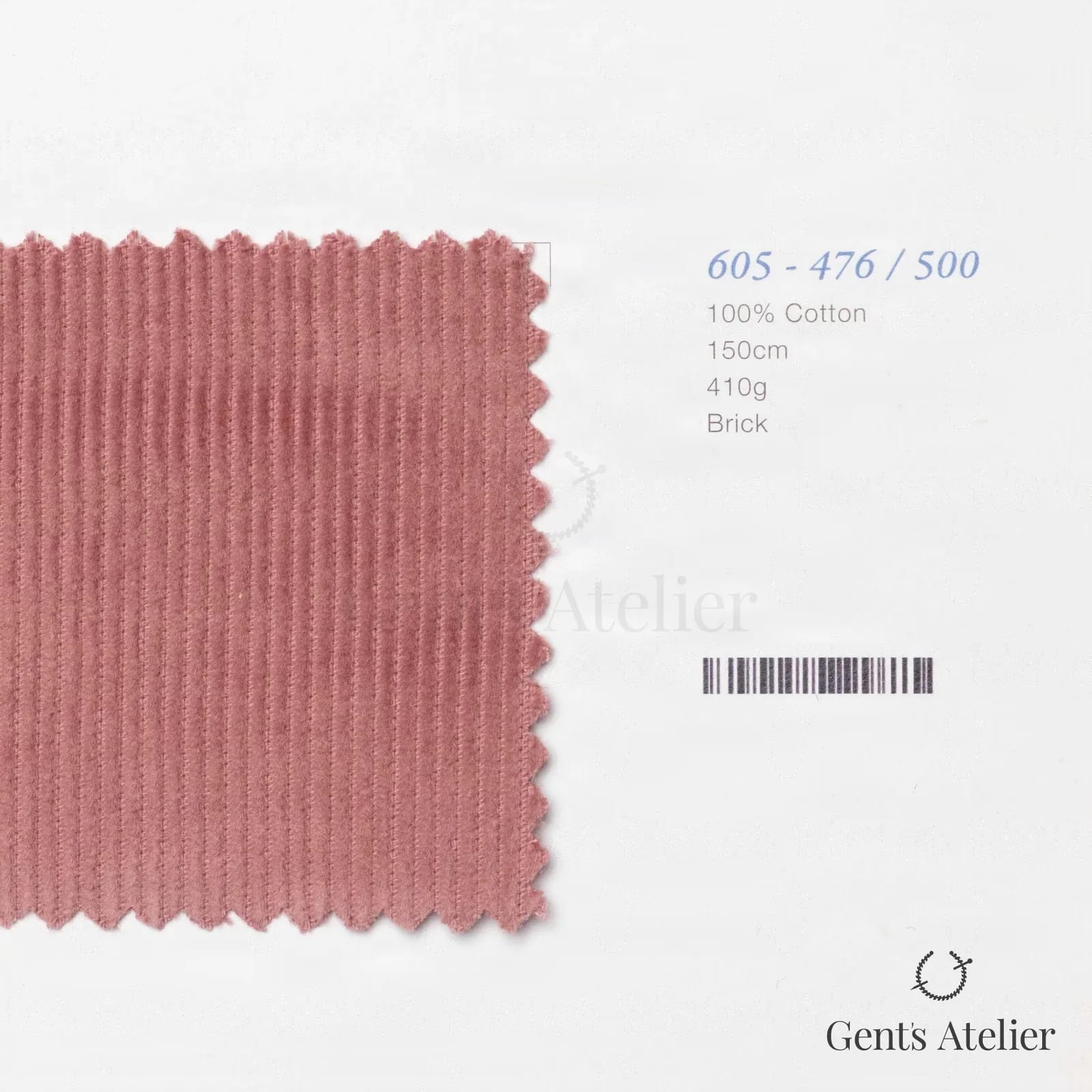 Образец ткани Marzoni 605 - 476 / 500 с этикеткой — Brick