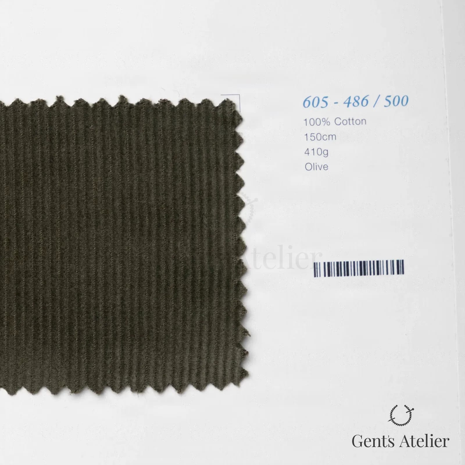 Образец ткани Marzoni 605 - 486 / 500 с этикеткой — Оливковый