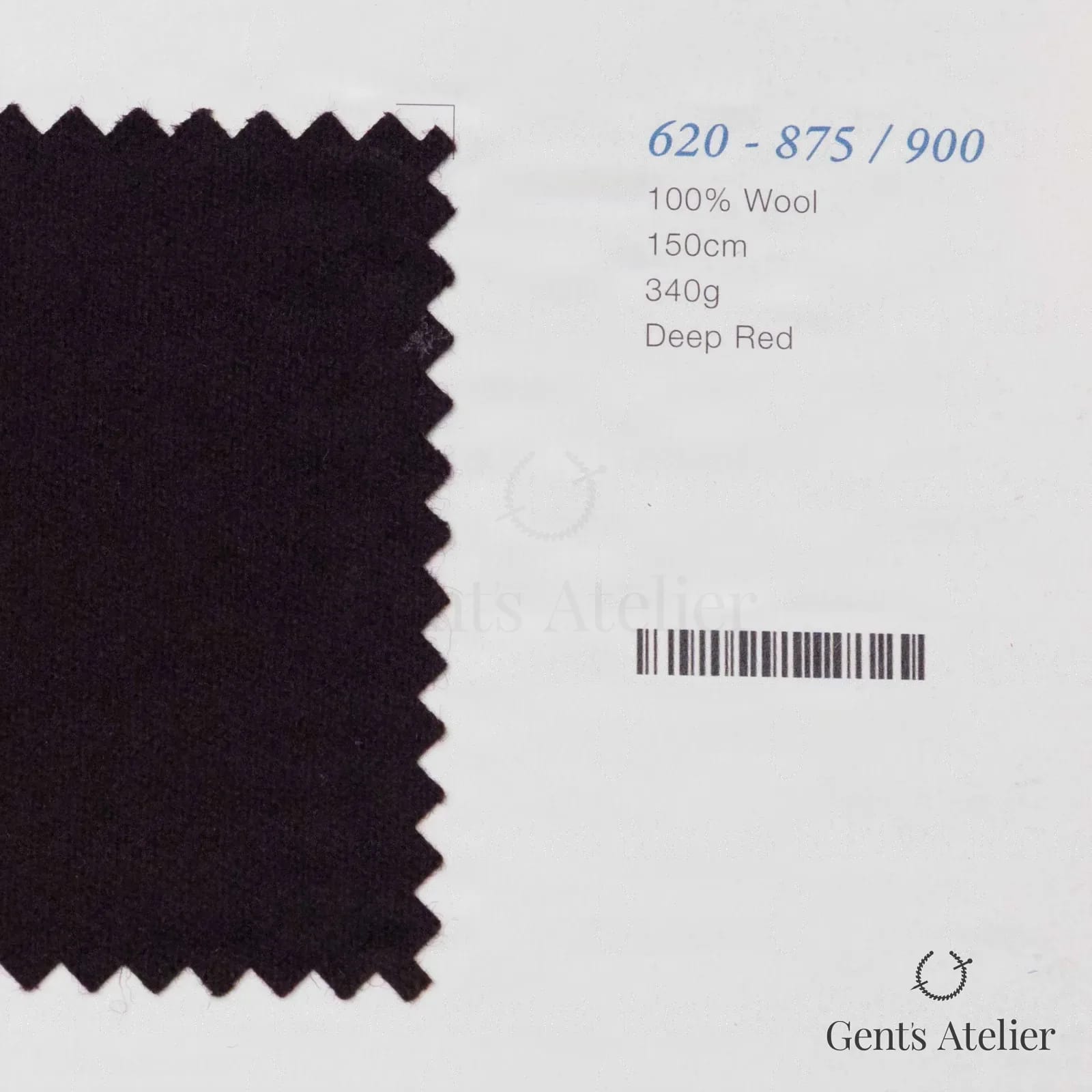 Образец ткани Marzoni 620 - 875 / 900 с этикеткой — Deep Red