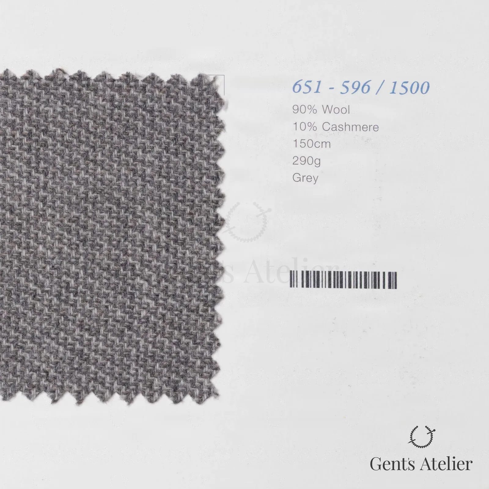 Образец ткани Marzoni 651 - 596 / 1500 с этикеткой — Серый