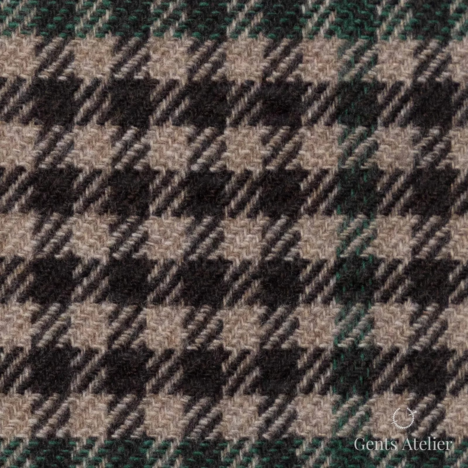Костюмная ткань Marzoni 651 - 663 / 1200 — Коричневый / Зелёный, клетка, 90% шерсть, 10% кашемир