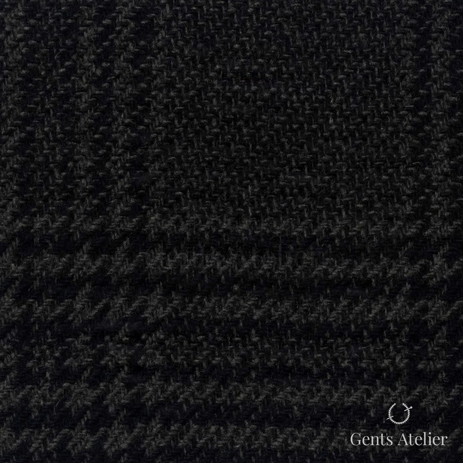 Костюмная ткань Marzoni 651 - 683 / 1500 — Оливковый / Чёрный, ёлочка, 90% шерсть, 10% кашемир