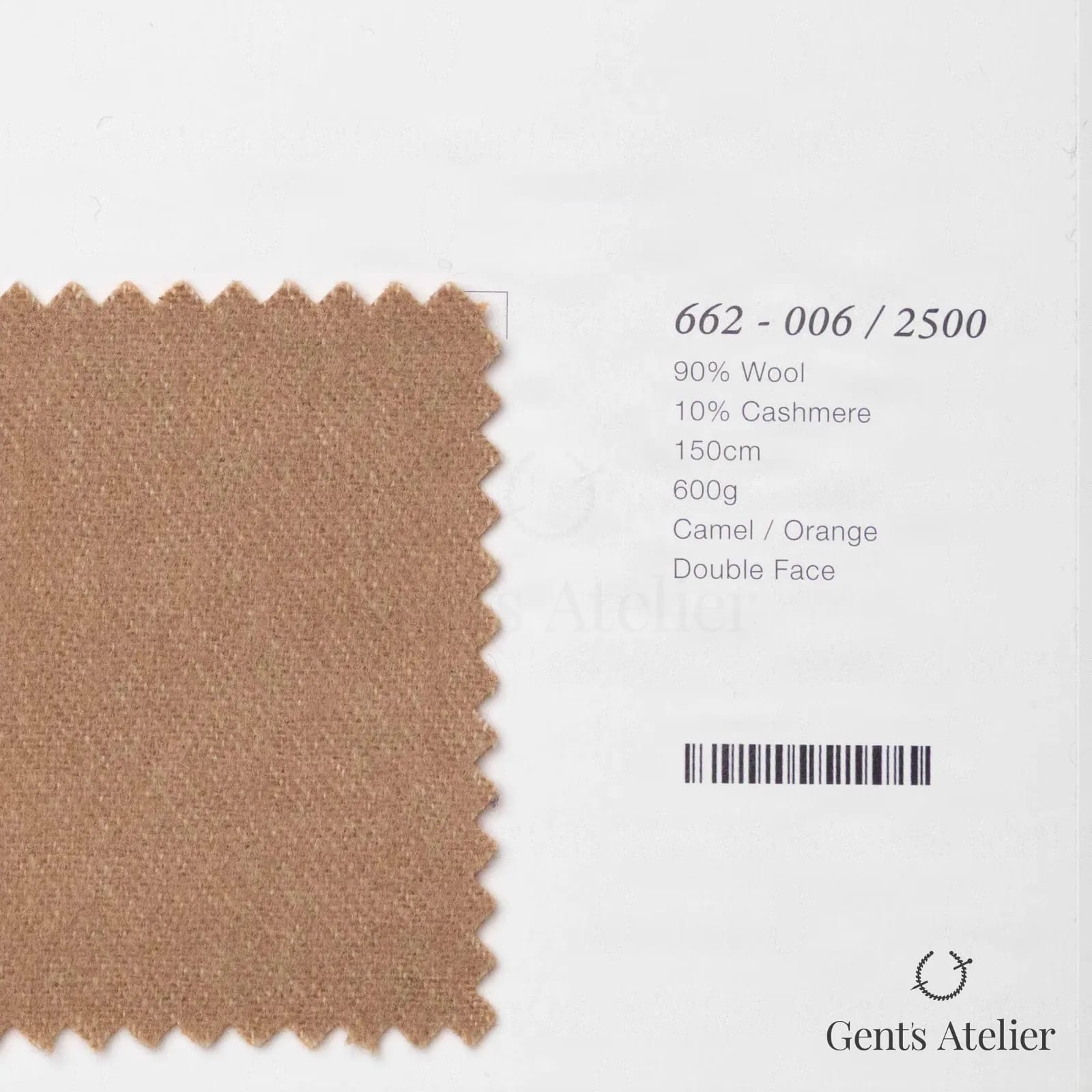 Образец ткани Marzoni 662 - 006 / 2500 с этикеткой — Кэмел / Orange