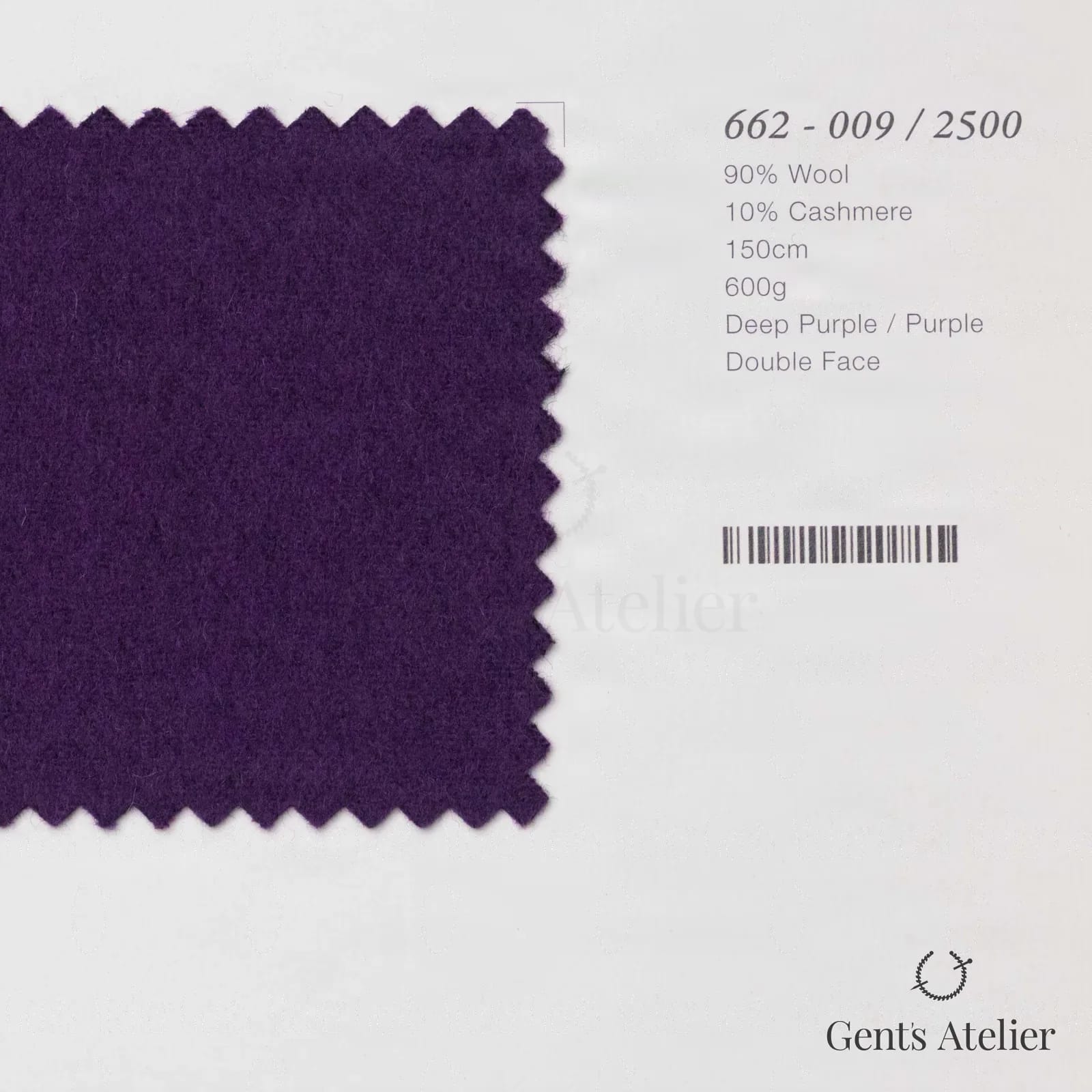 Образец ткани Marzoni 662 - 009 / 2500 с этикеткой — Deep Purple / Фиолетовый