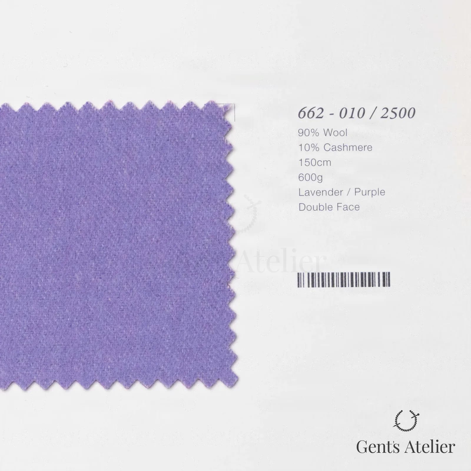 Образец ткани Marzoni 662 - 010 / 2500 с этикеткой — Lavender / Фиолетовый