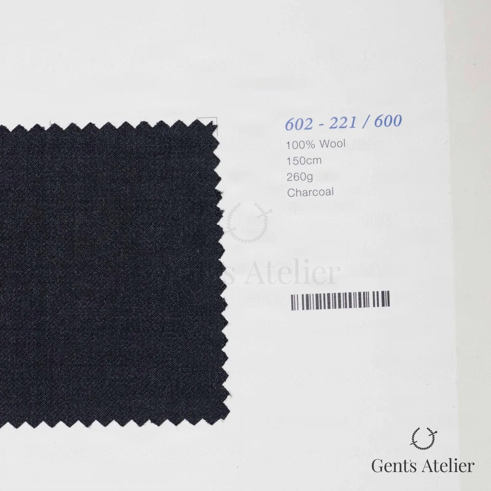 Образец ткани Marzoni 602 - 221 / 600 с этикеткой — Антрацит