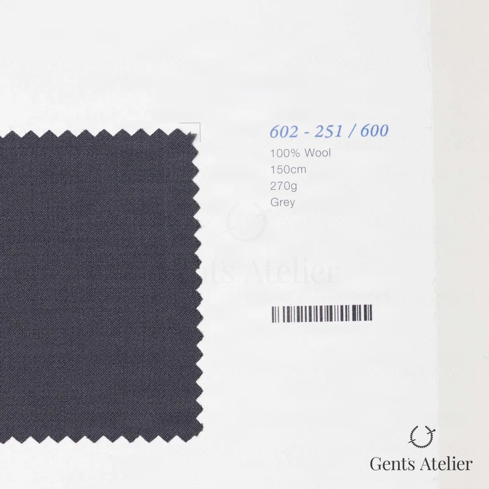Образец ткани Marzoni 602 - 251 / 600 с этикеткой — Серый