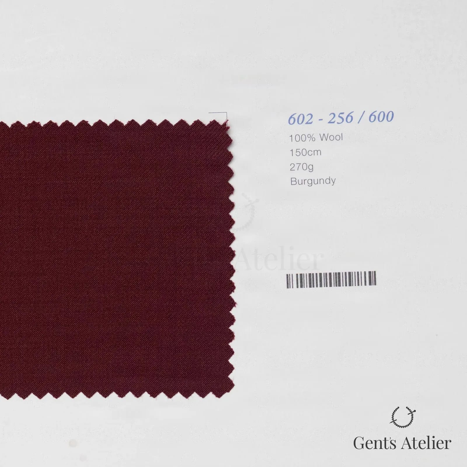 Образец ткани Marzoni 602 - 256 / 600 с этикеткой — Бордовый