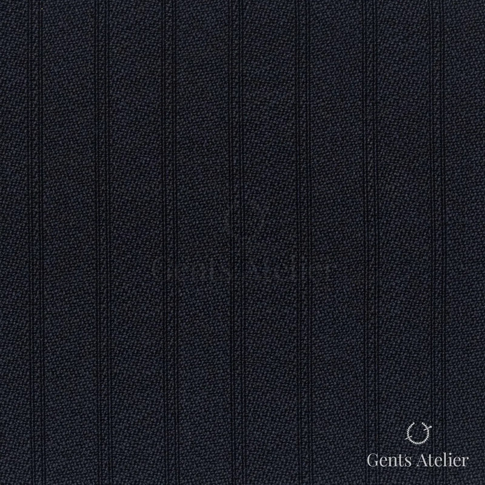 Костюмная ткань Marzoni 606 - 479 / 700 — Тёмно-синий, полоса, 100% шерсть