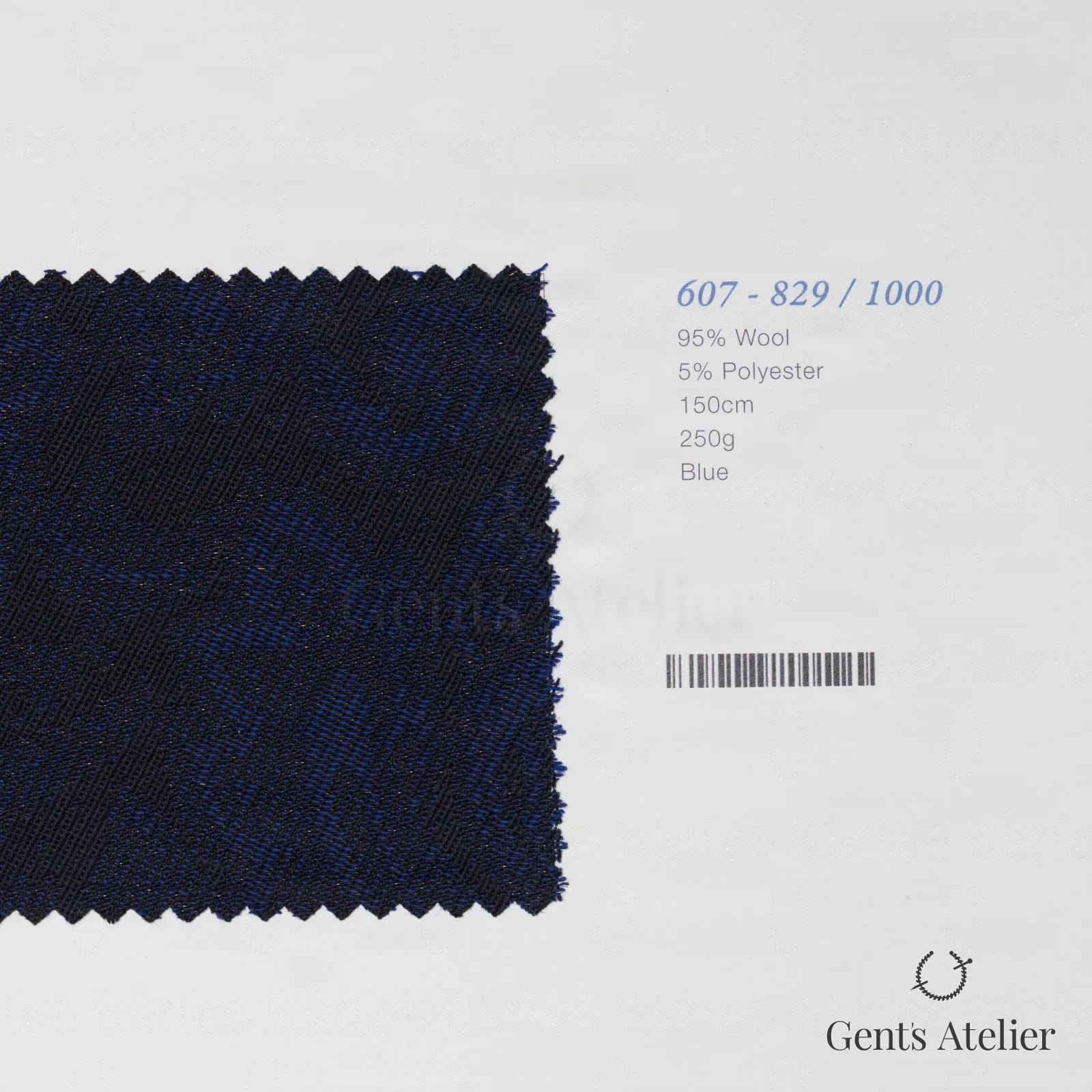 Образец ткани Marzoni 607 - 829 / 1000 с этикеткой — Синий