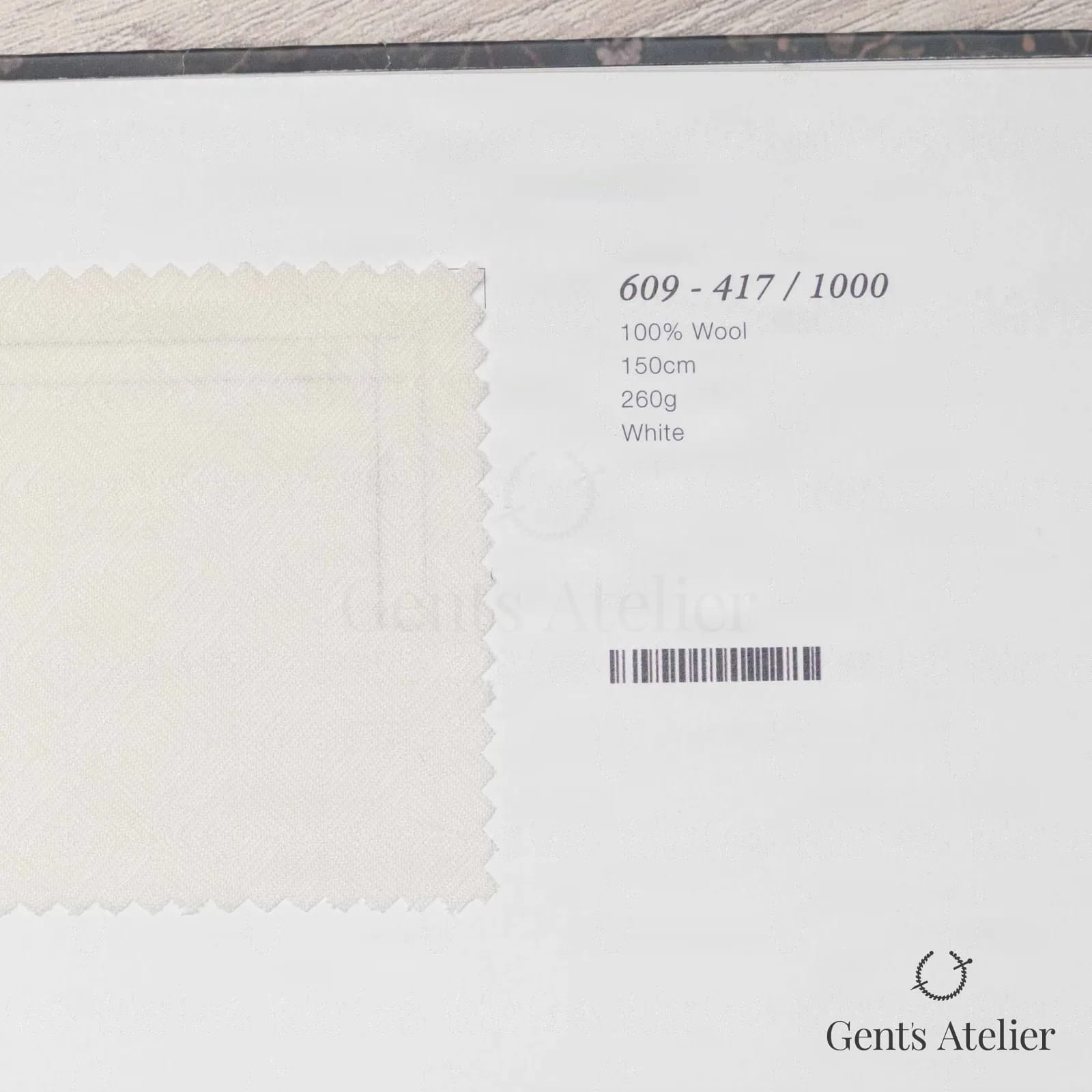 Образец ткани Marzoni 609 - 417 / 1000 с этикеткой — Белый