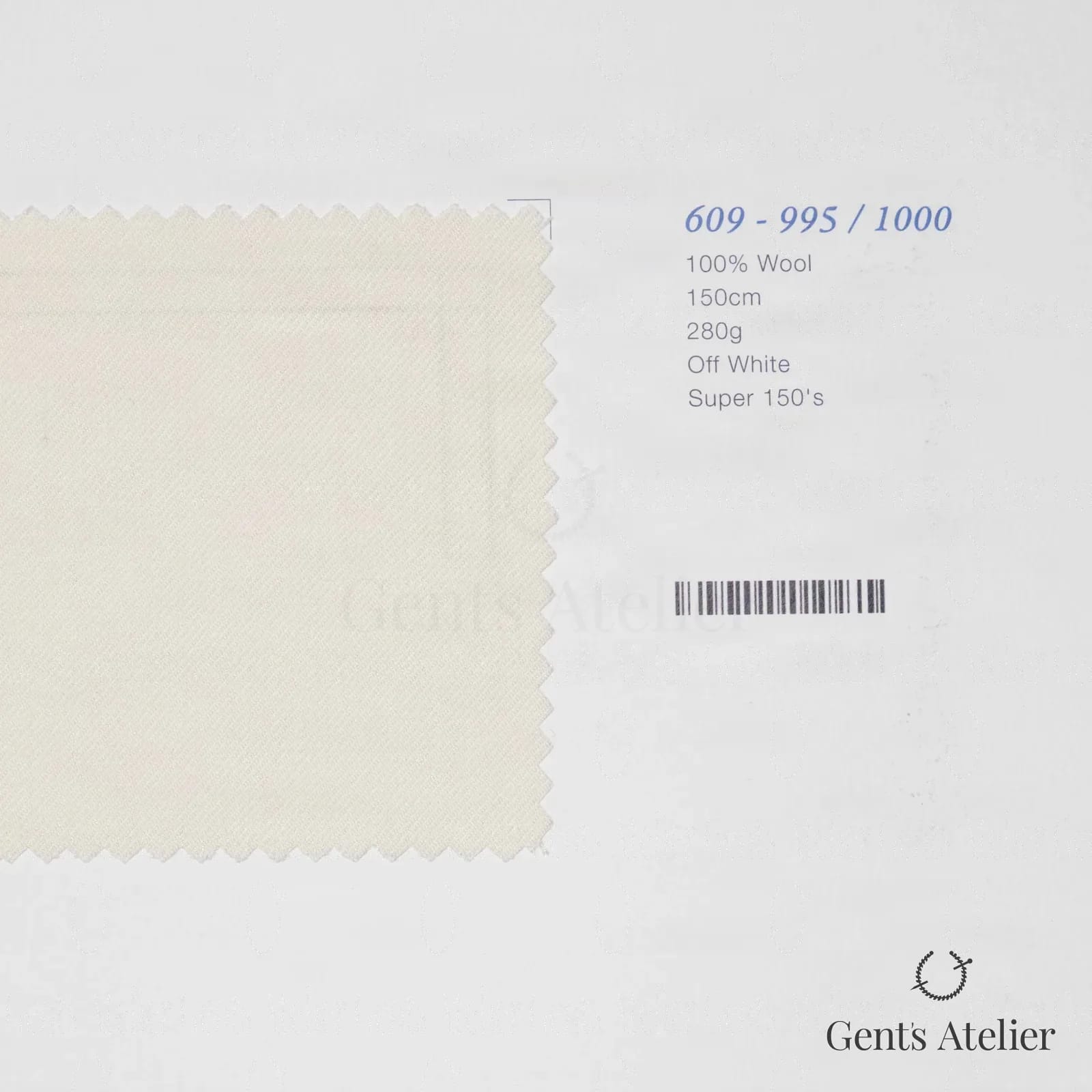 Образец ткани Marzoni 609 - 995 / 1000 с этикеткой — Молочный