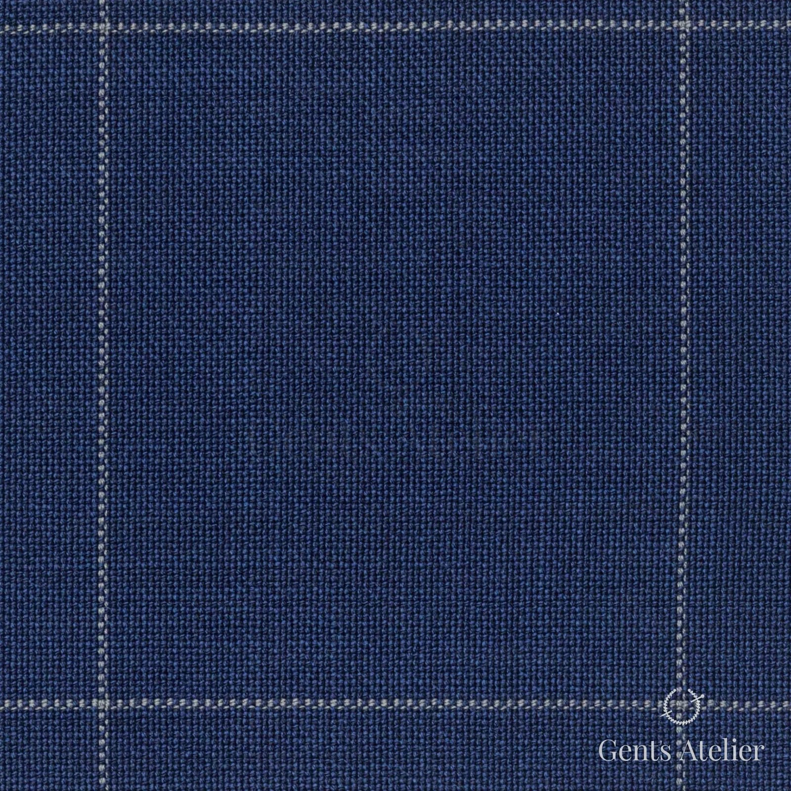 Костюмная ткань Marzoni 723 - 006 / 1200 — Синий, оконная клетка, 100% шерсть