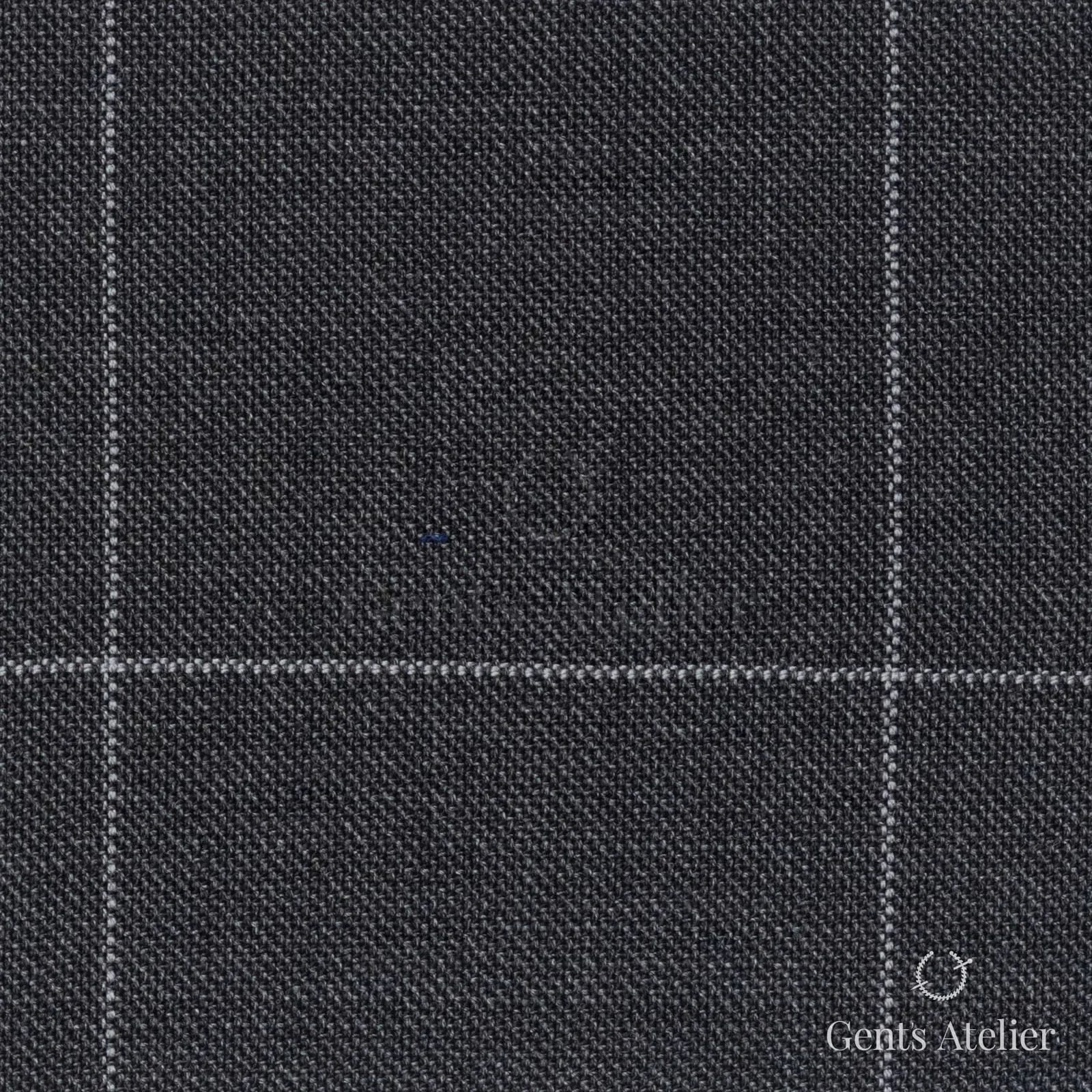 Костюмная ткань Marzoni 723 - 009 / 1200 — Серый / Белый, оконная клетка, 100% шерсть