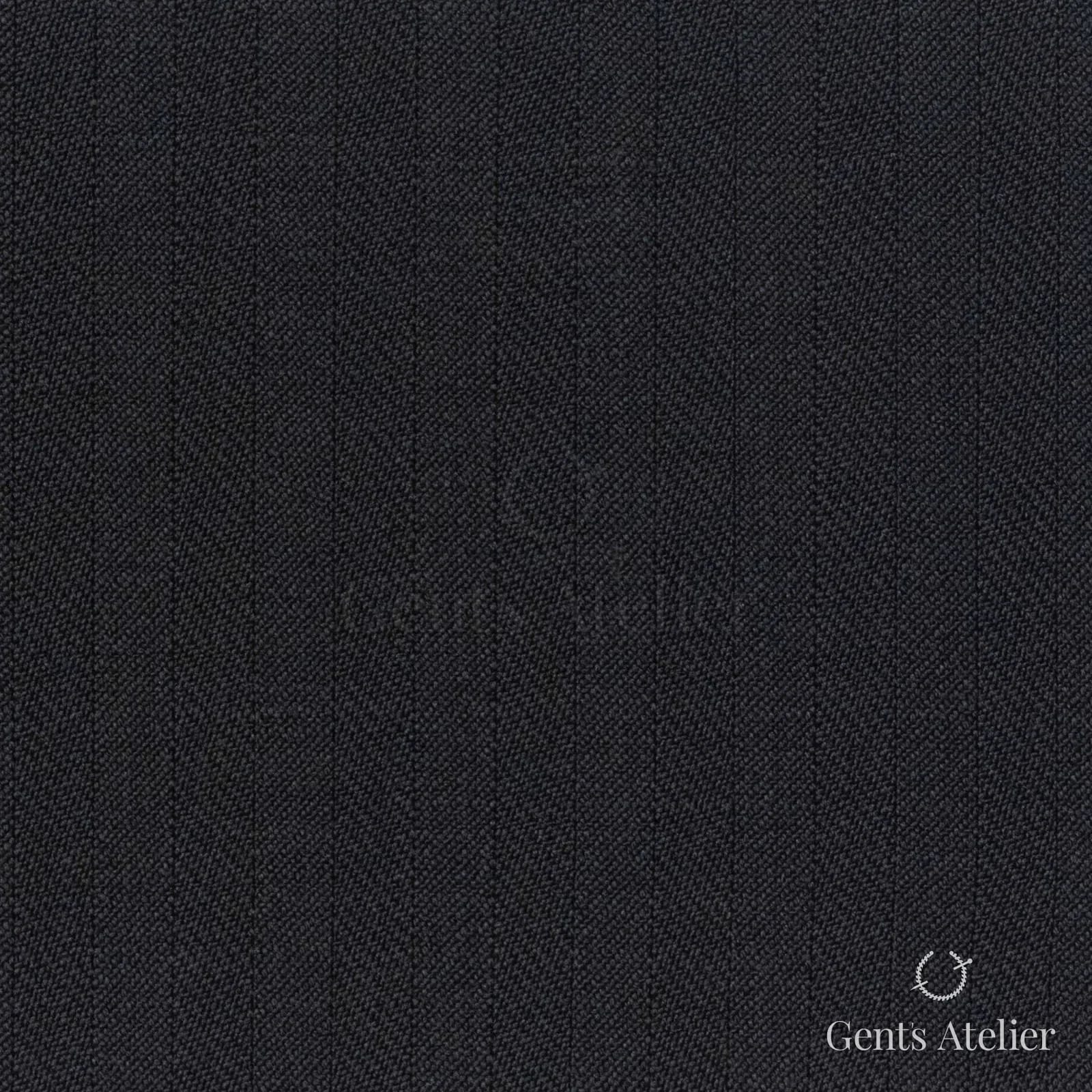 Костюмная ткань Marzoni 723 - 040 / 1200 — Чёрный, полоса, 100% шерсть