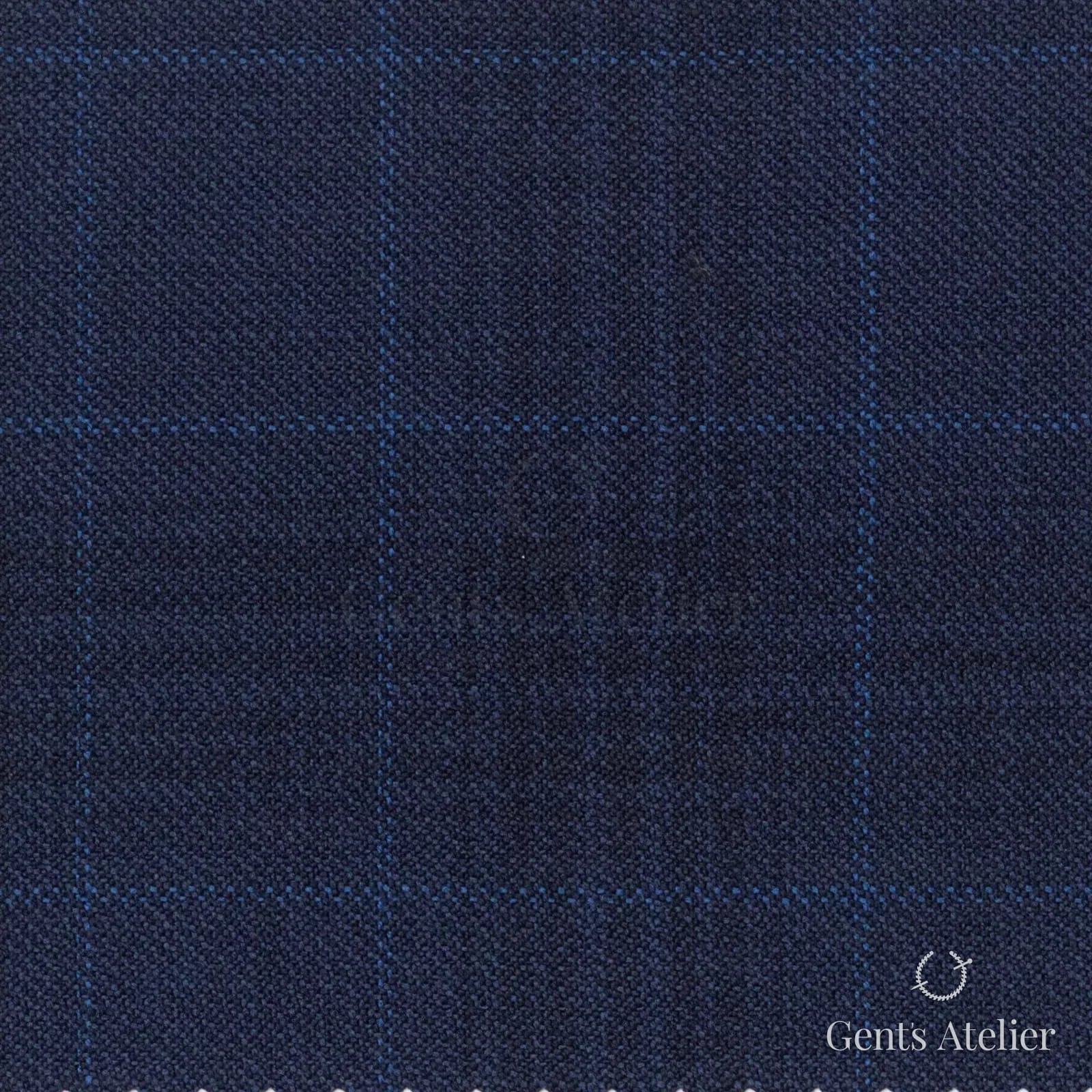 Костюмная ткань Marzoni 600 - 395 / 900 — Синий, оконная клетка, 100% шерсть