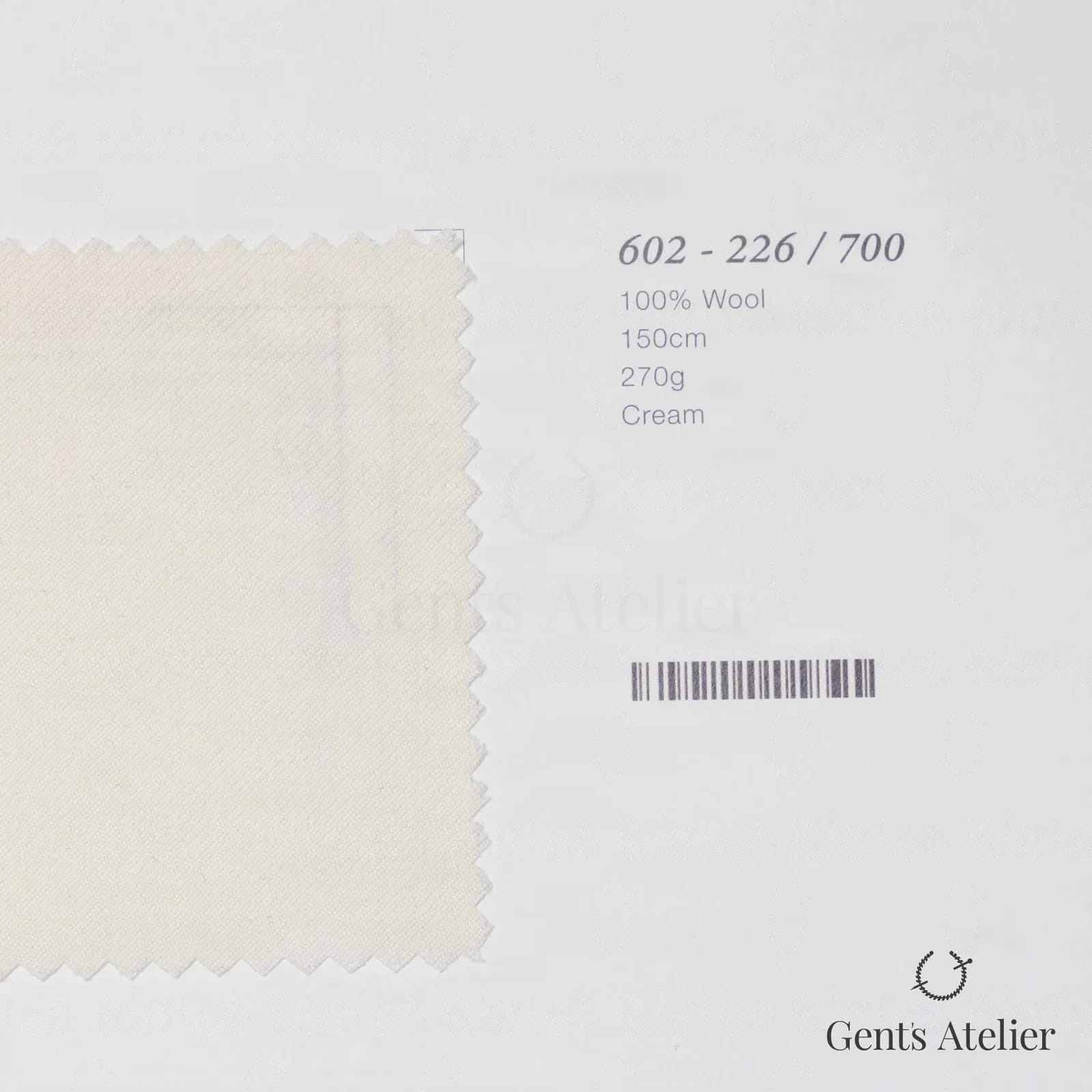 Образец ткани Marzoni 602 - 226 / 700 с этикеткой — Кремовый