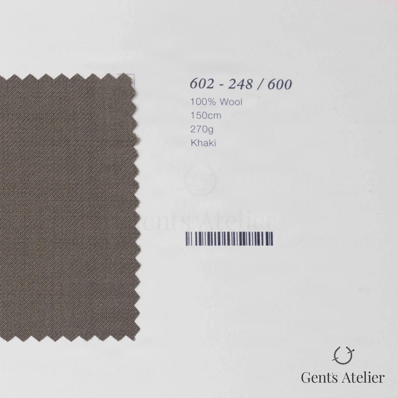 Образец ткани Marzoni 602 - 248 / 600 с этикеткой — Хаки
