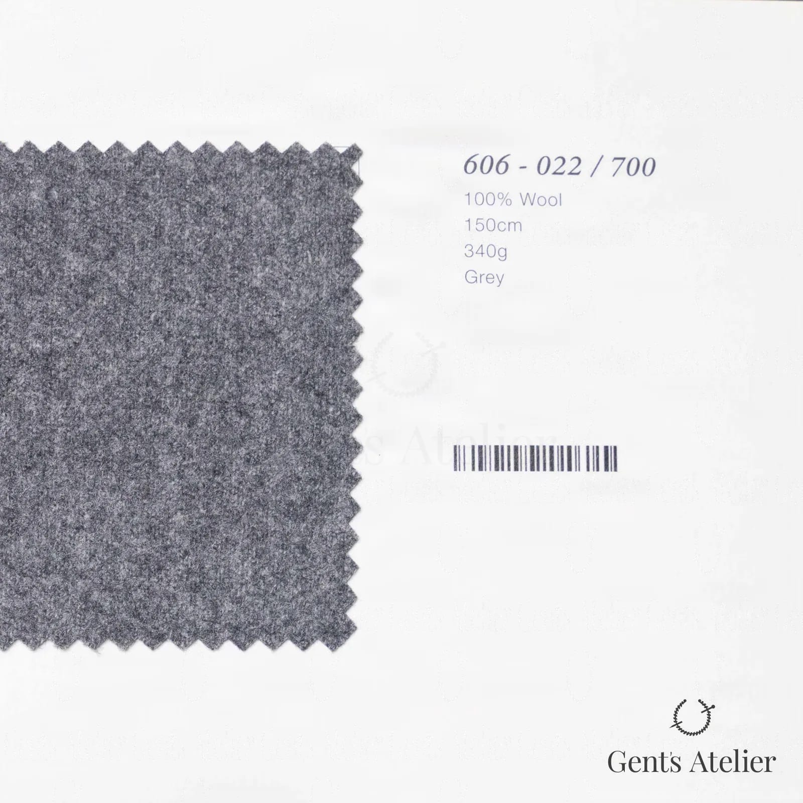 Образец ткани Marzoni 606 - 022 / 700 с этикеткой — Серый