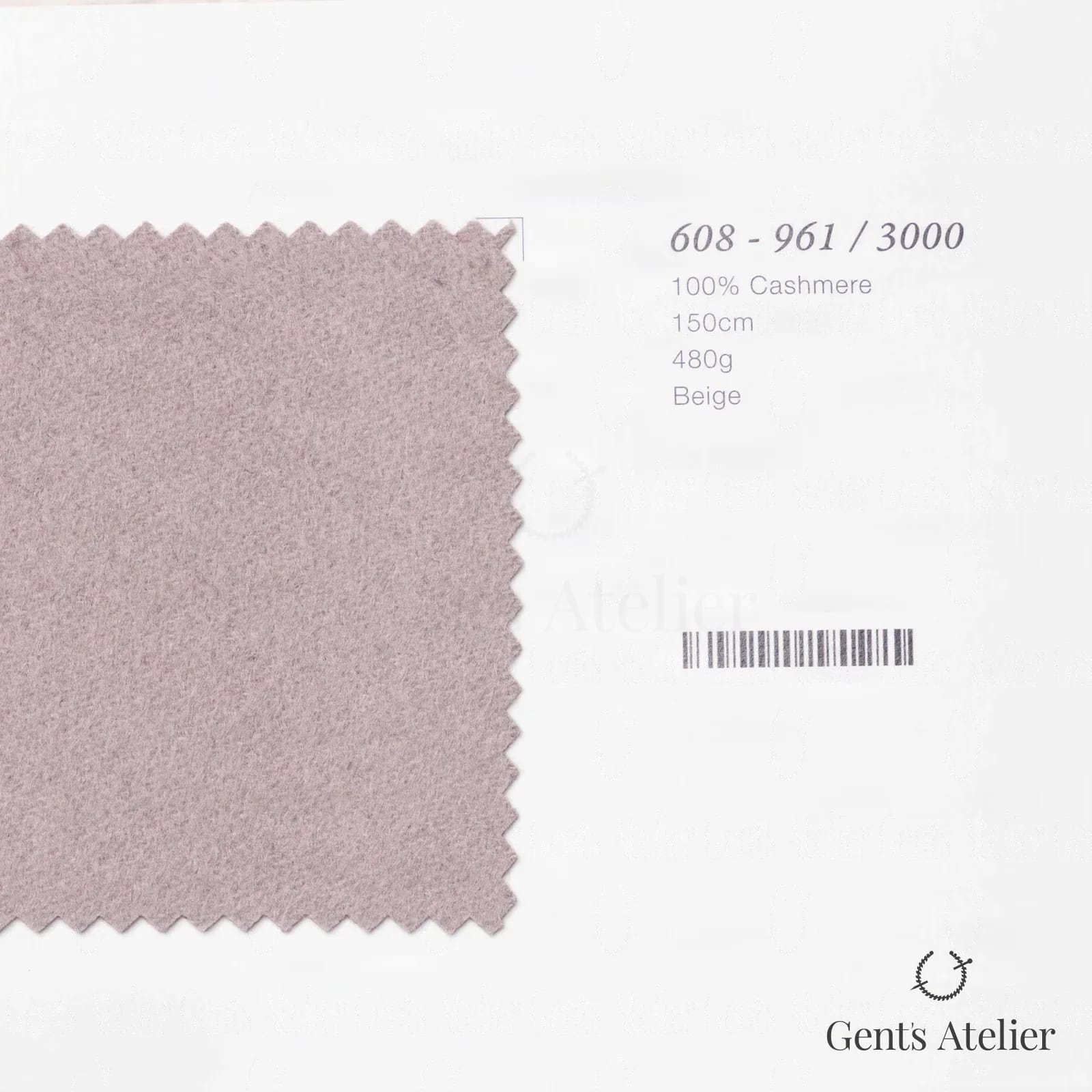Образец ткани Marzoni 608 - 961 / 3000 с этикеткой — Бежевый
