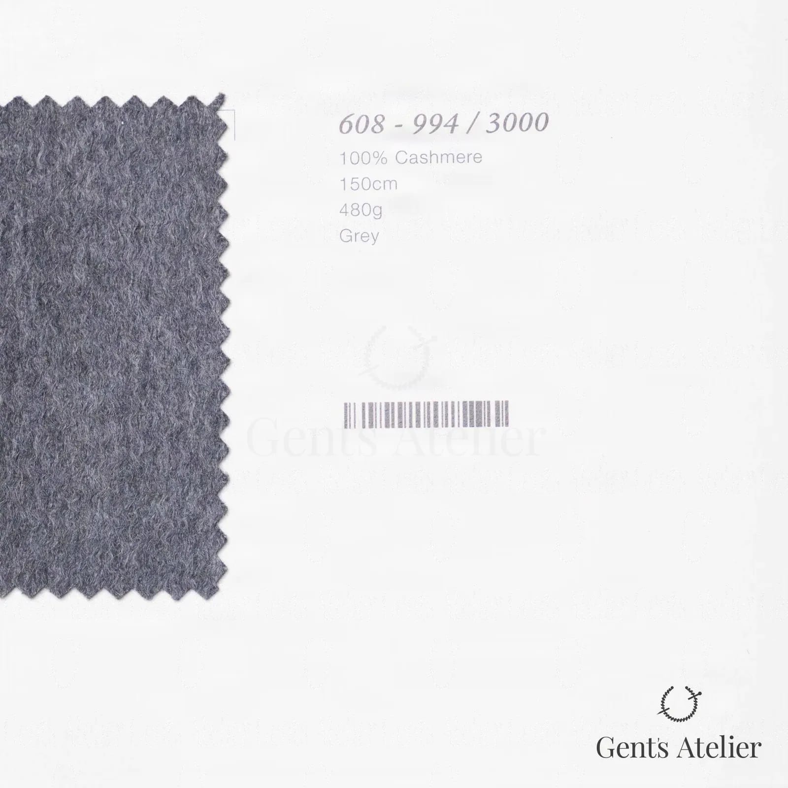 Образец ткани Marzoni 608 - 994 / 3000 с этикеткой — Серый