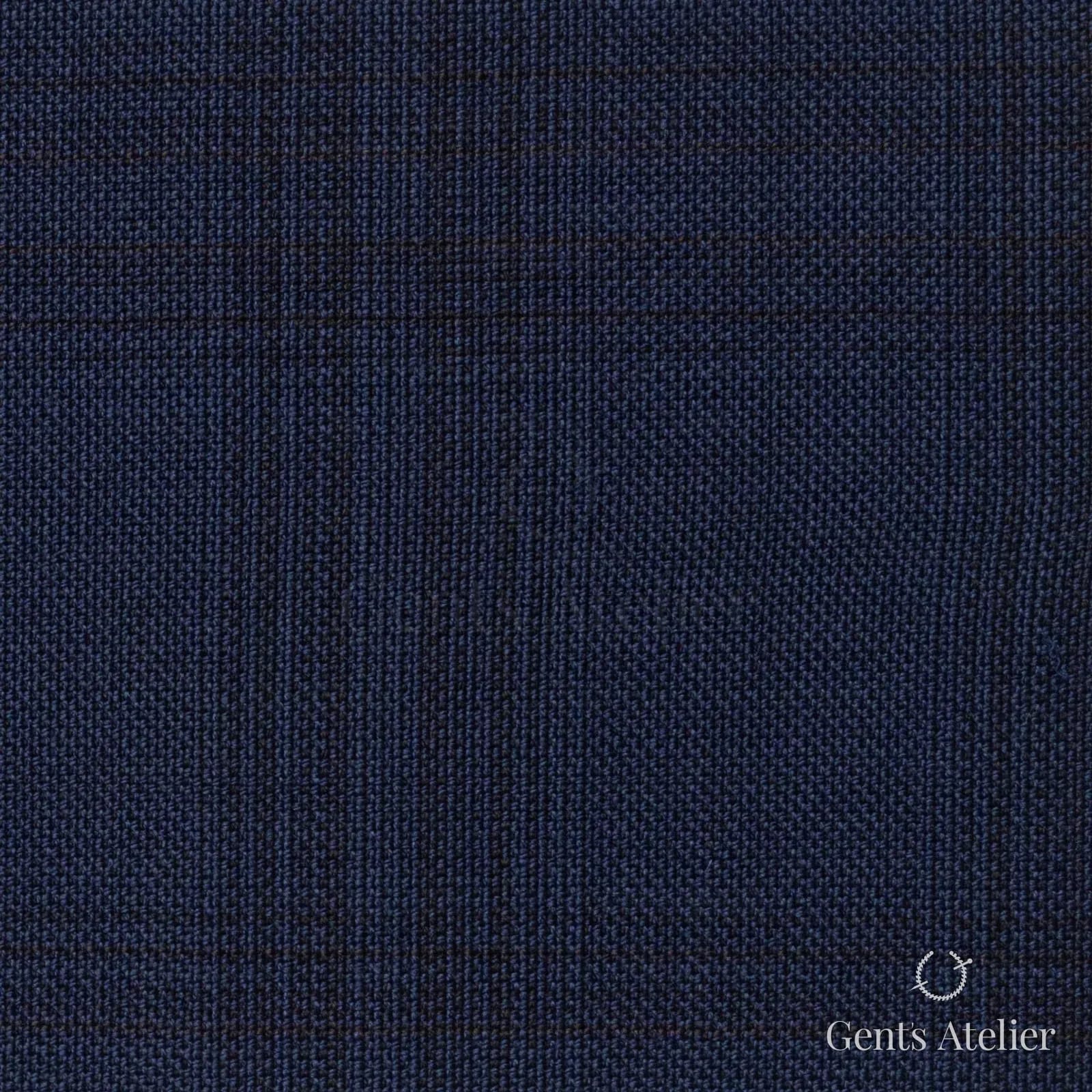 Костюмная ткань Marzoni 609 - 845 — Тёмно-синий, оконная клетка, 100% шерсть
