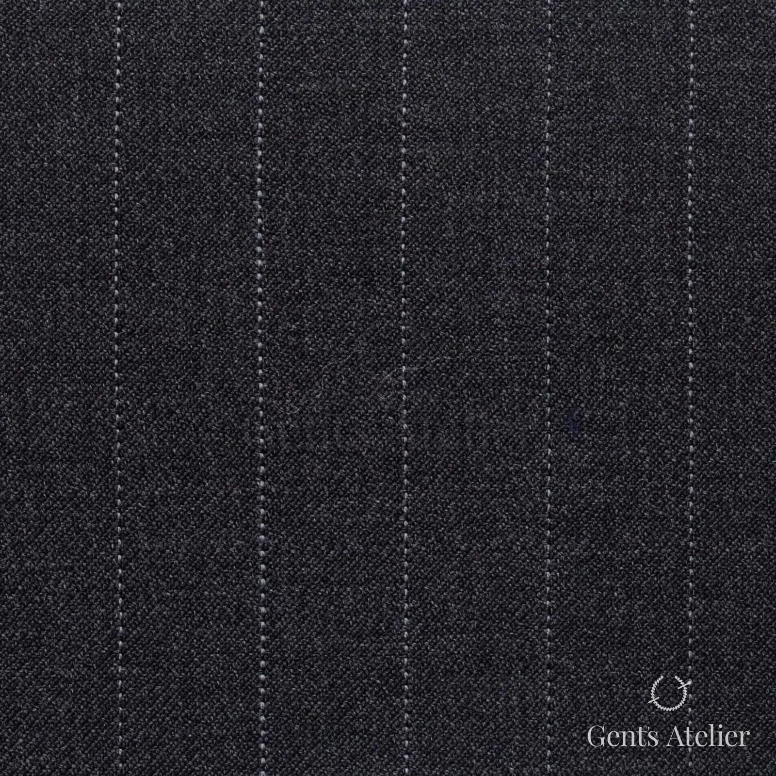 Костюмная ткань Marzoni 609 - 852 / 1000 — Серый / Белый, полоса, 100% шерсть