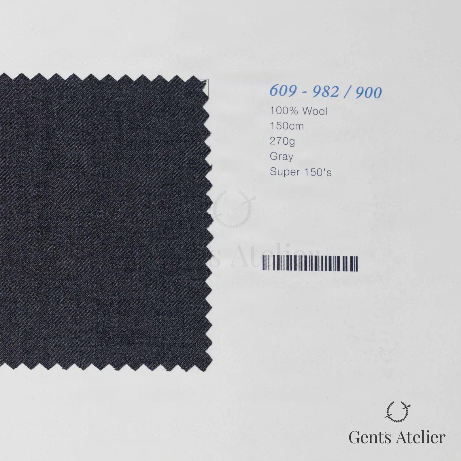 Образец ткани Marzoni 609 - 982 / 900 с этикеткой — Серый