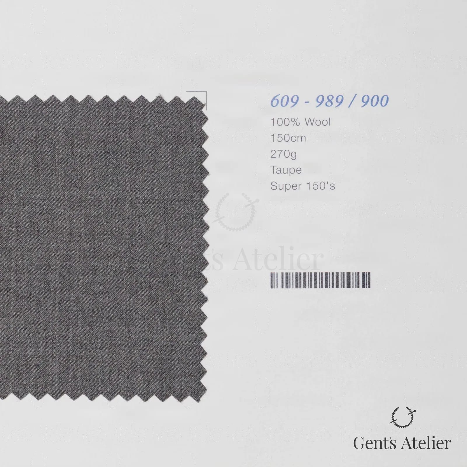 Образец ткани Marzoni 609 - 989 / 900 с этикеткой — Тауп
