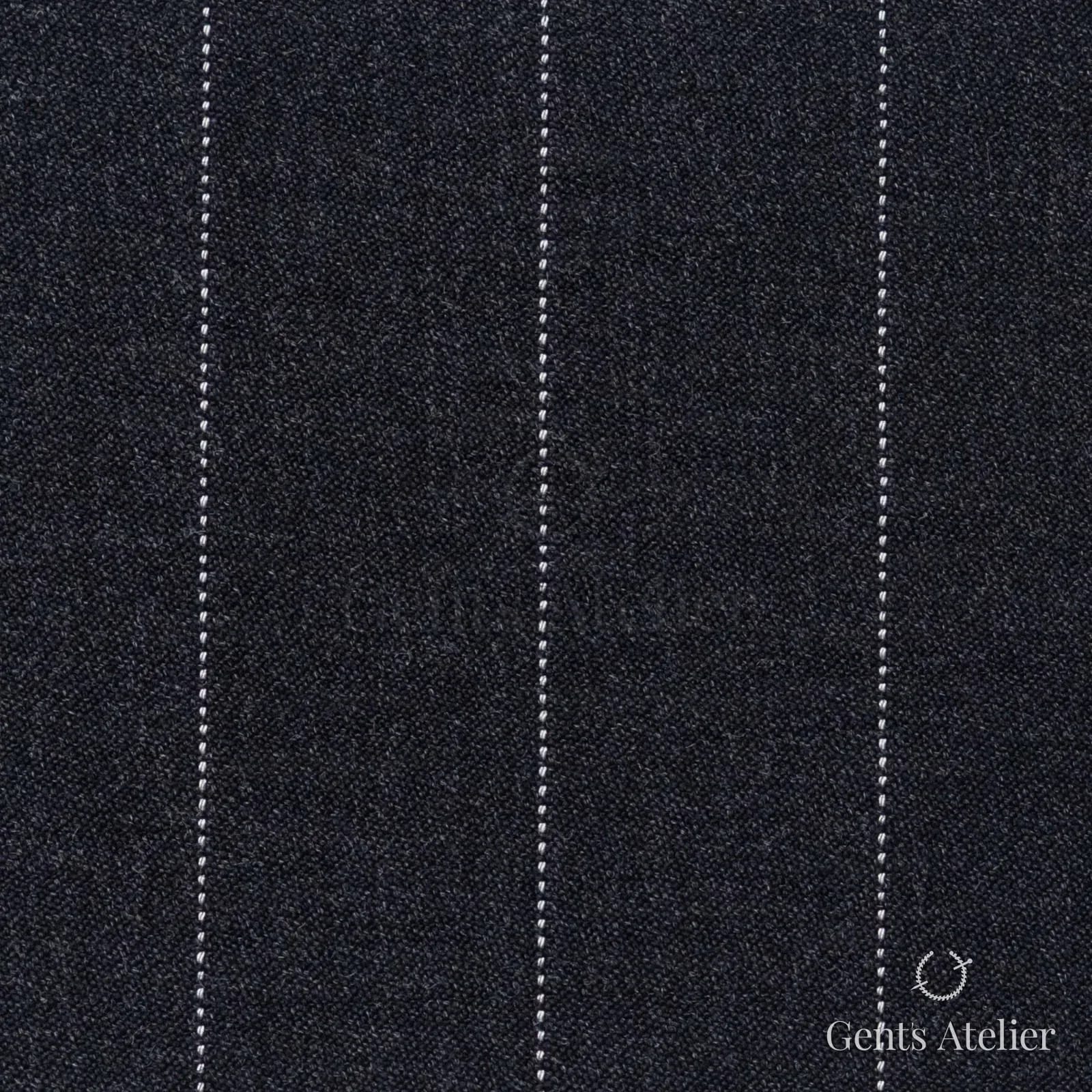 Костюмная ткань Marzoni 621 - 016 / 800 — Антрацит / Белый, полоса, 100% шерсть