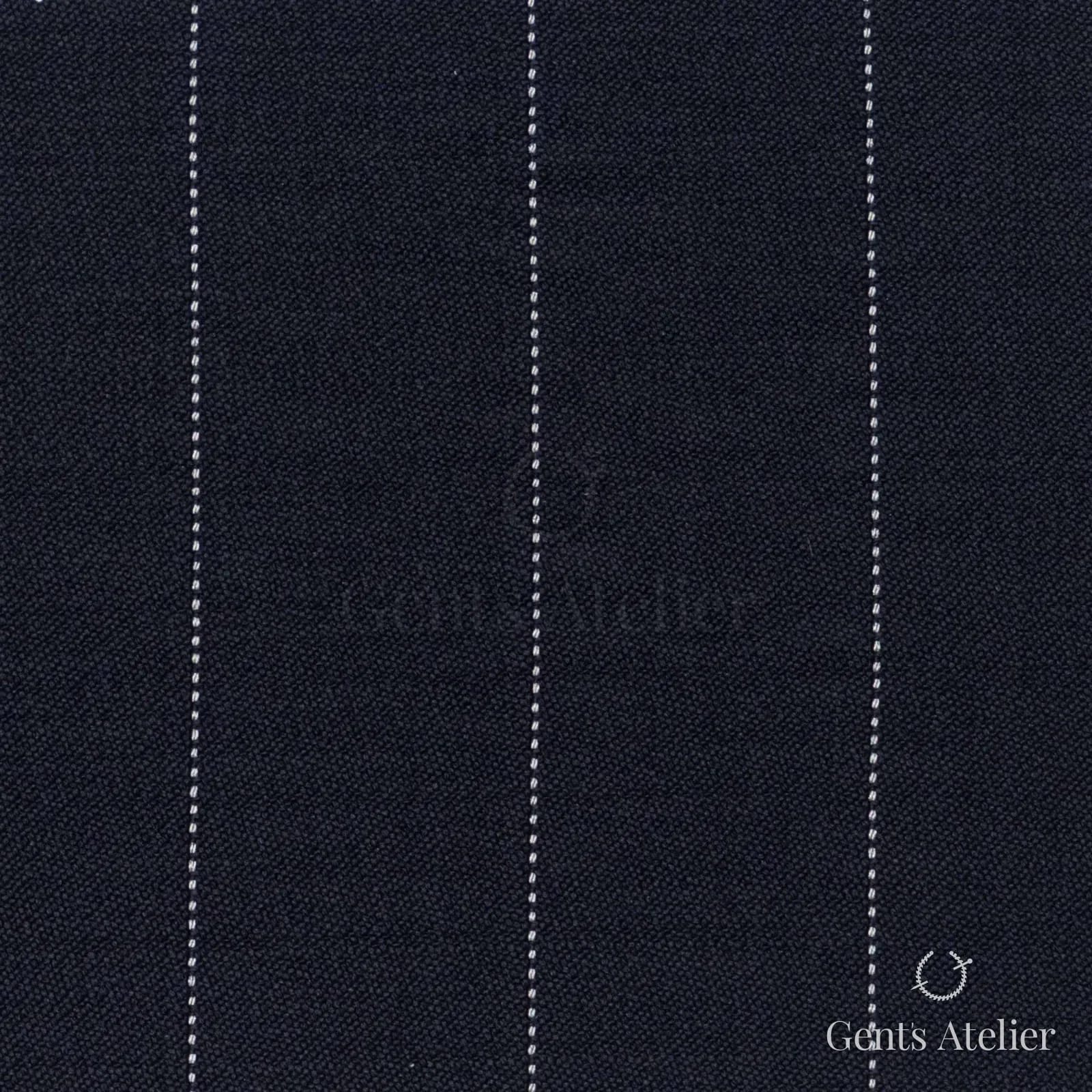 Костюмная ткань Marzoni 621 - 017 / 800 — Тёмно-синий / Белый, полоса, 100% шерсть