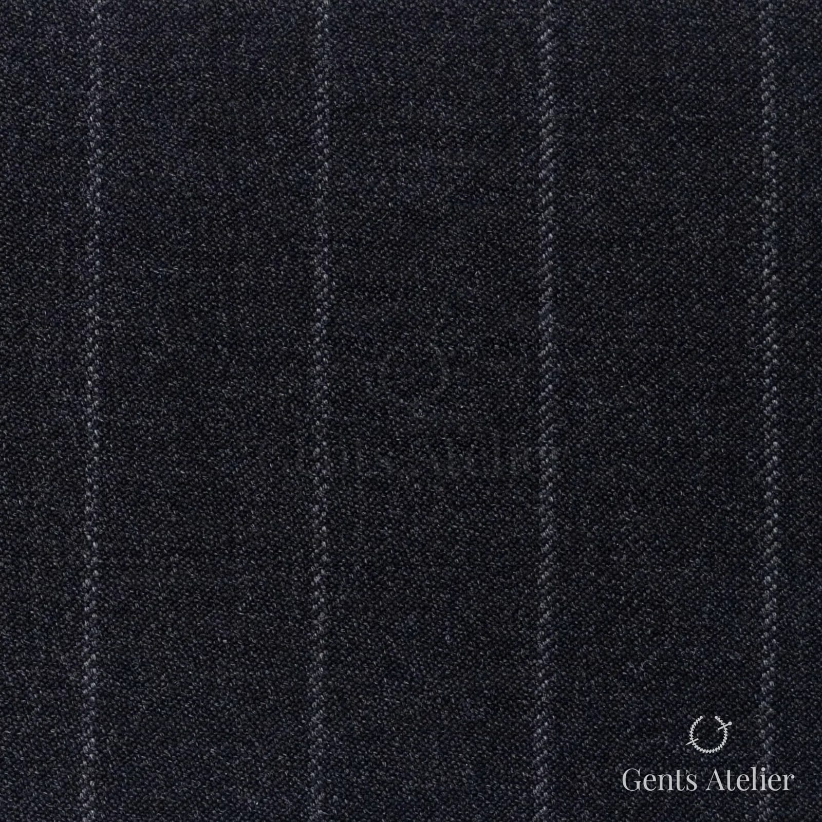 Костюмная ткань Marzoni 621 - 027 / 800 — Антрацит, полоса, 100% шерсть
