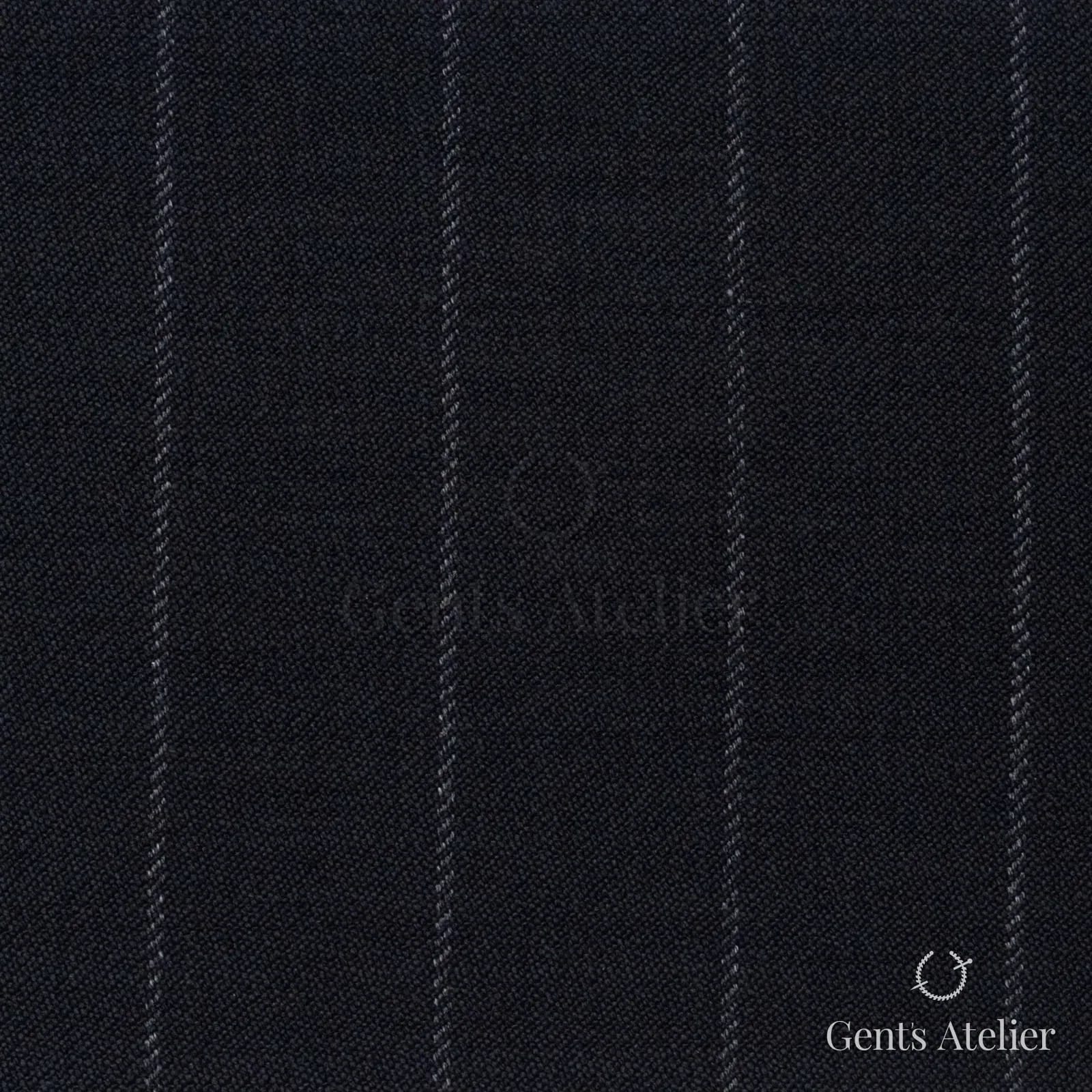 Костюмная ткань Marzoni 621 - 030 / 800 — Чёрный / Светло-серый, полоса, 100% шерсть