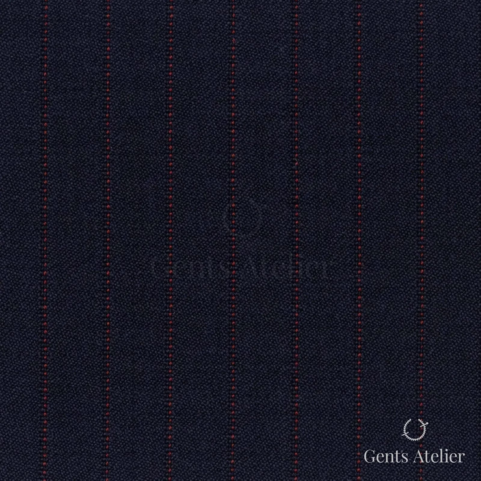 Костюмная ткань Marzoni 621 - 038 / 800 — Тёмно-синий / Красный, полоса, 100% шерсть
