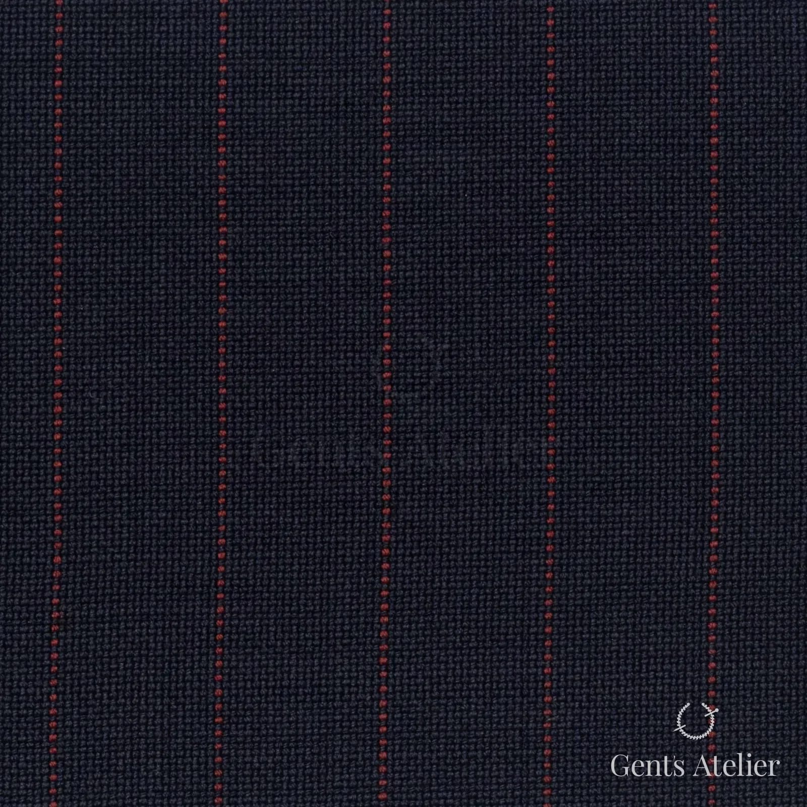Костюмная ткань Marzoni 621 - 061 / 900 — Тёмно-синий / Красный, полоса, 100% шерсть