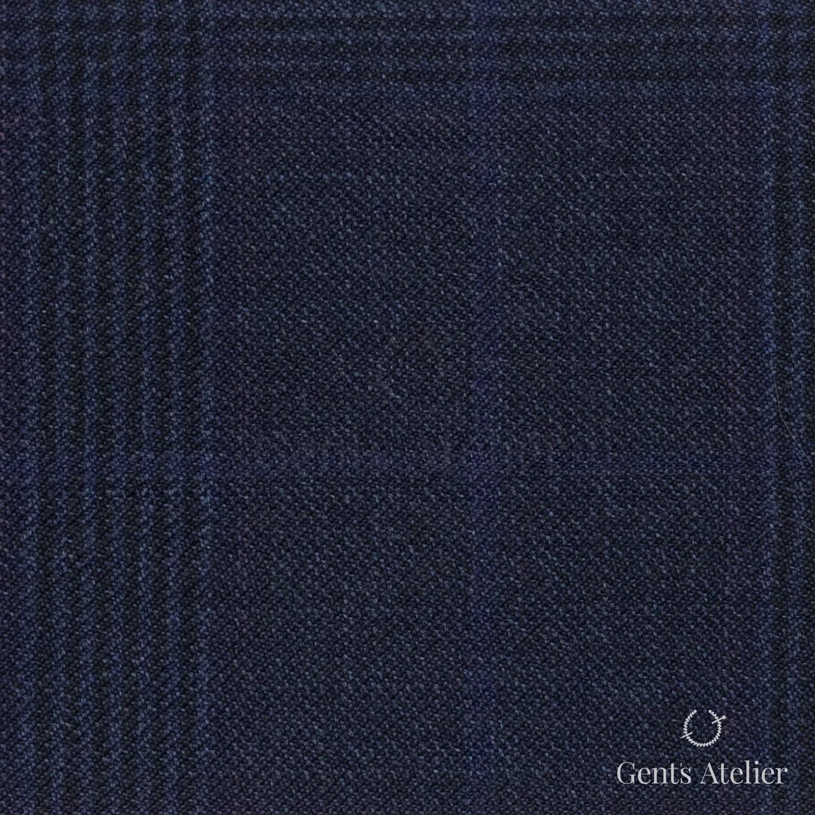 Костюмная ткань Marzoni 621 - 090 / 900 — Тёмно-синий, оконная клетка, 100% шерсть