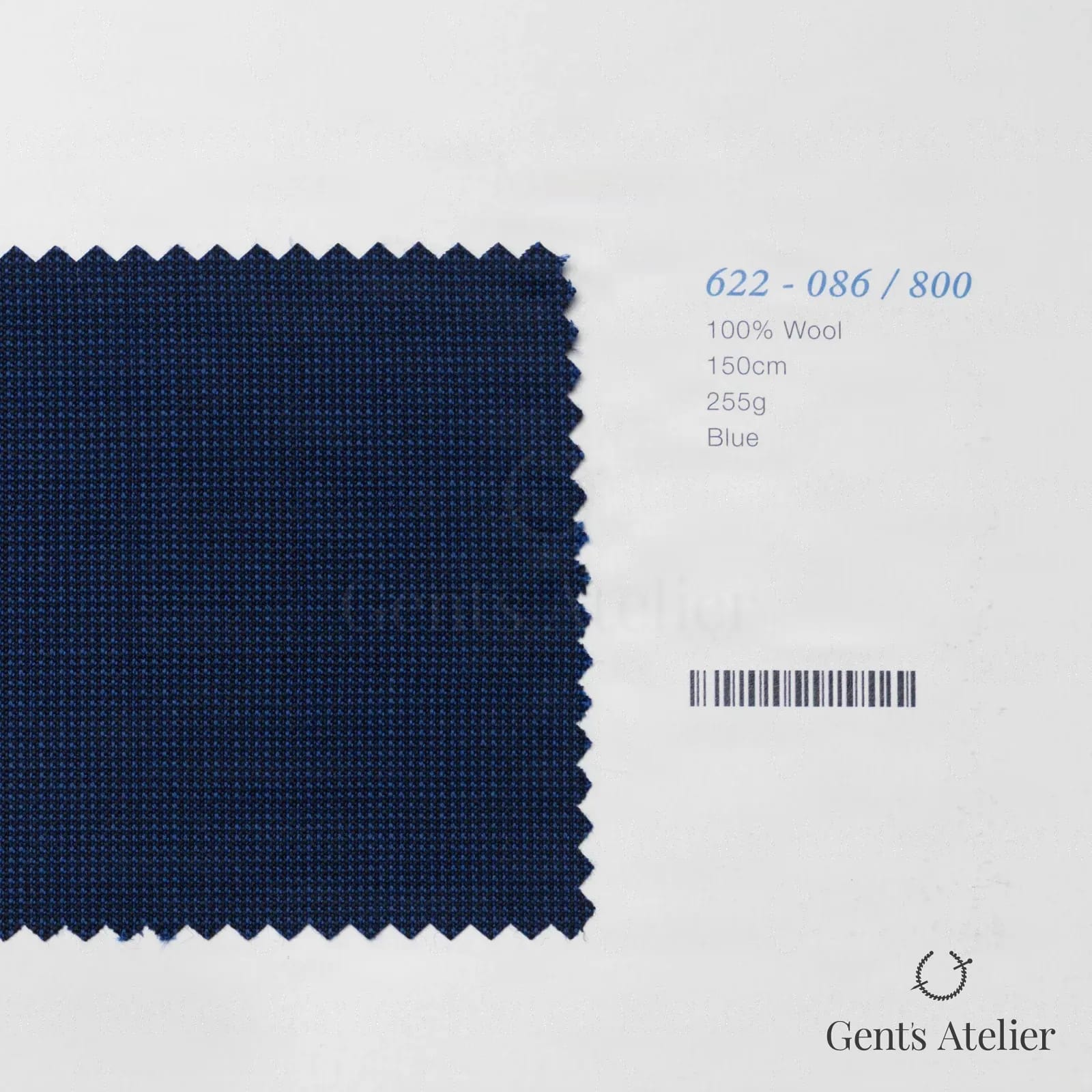 Образец ткани Marzoni 622 - 086 / 800 с этикеткой — Синий