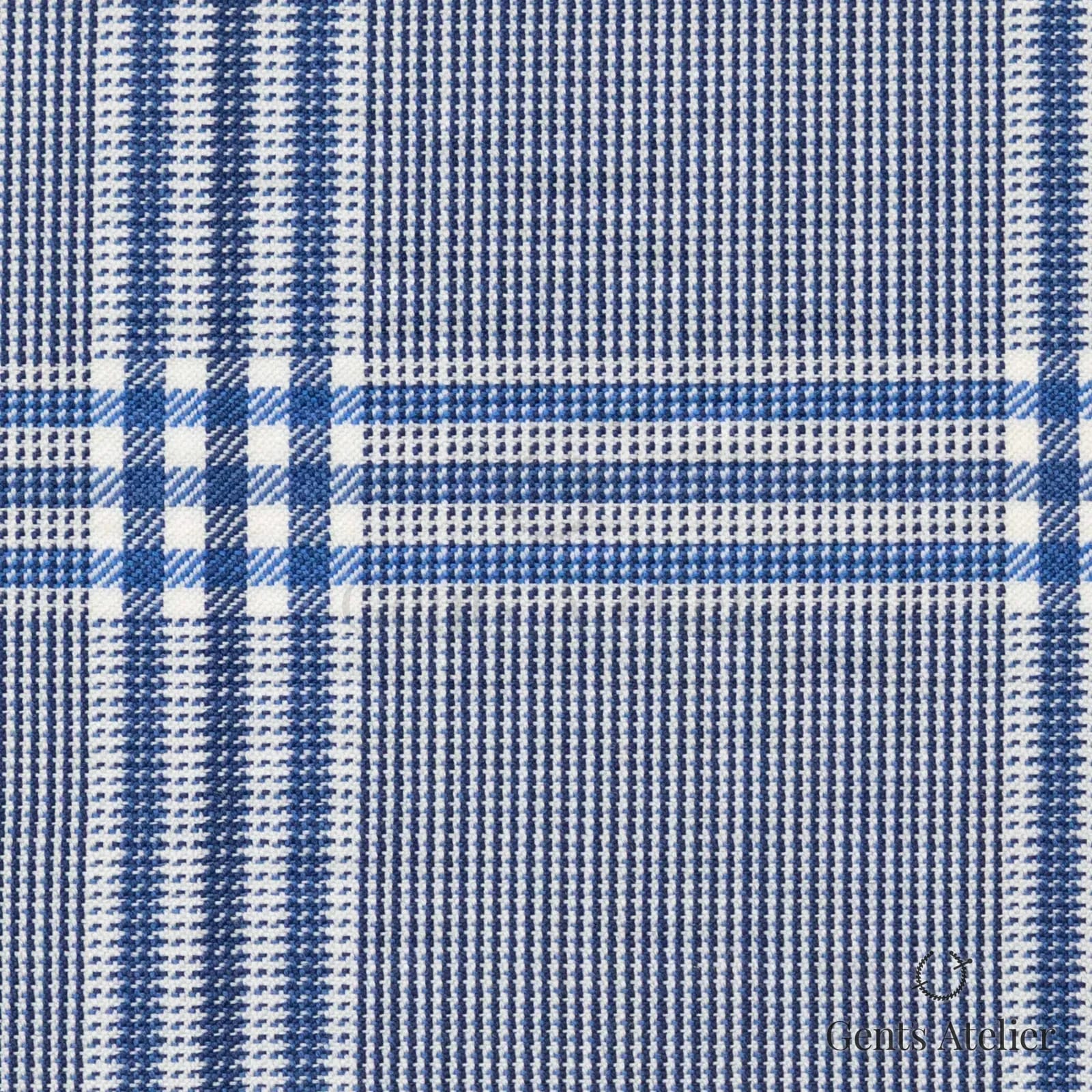 Костюмная ткань Marzoni 631 - 025 / 900 — Greyish Blue, оконная клетка, 100% шерсть