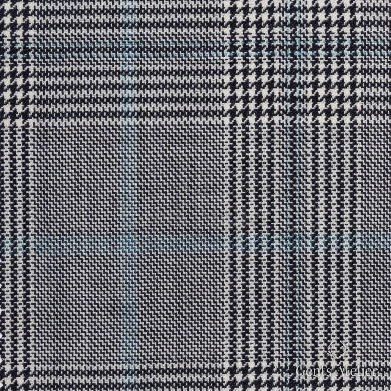 Костюмная ткань Marzoni 651 - 751 / 1200 — Серый / Зелёный, гусиная лапка, 100% шерсть