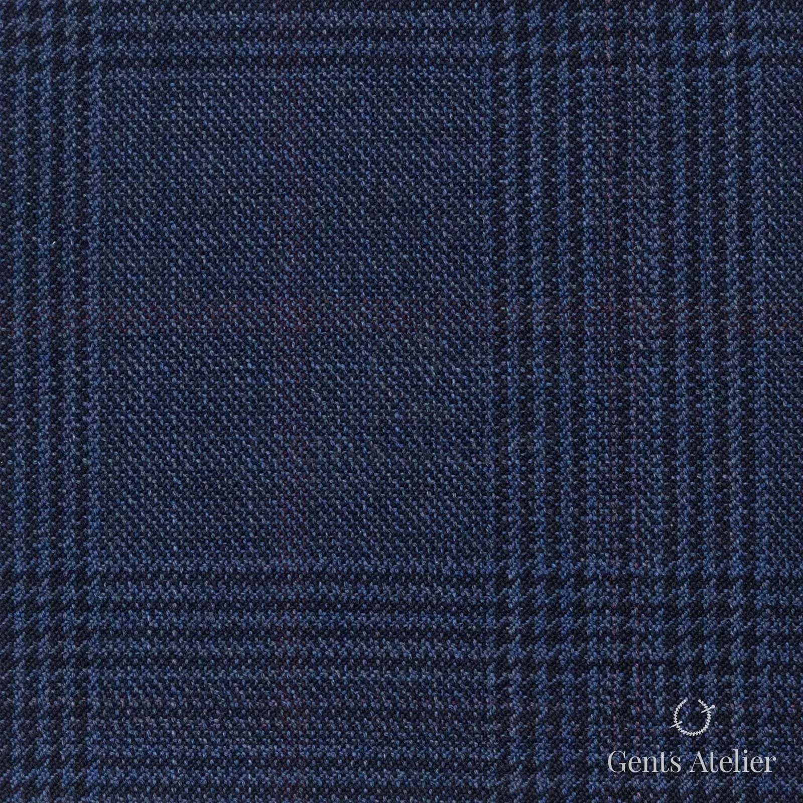Костюмная ткань Marzoni 651 - 752 / 1200 — Тёмно-синий / Фиолетовый, гусиная лапка, 100% шерсть