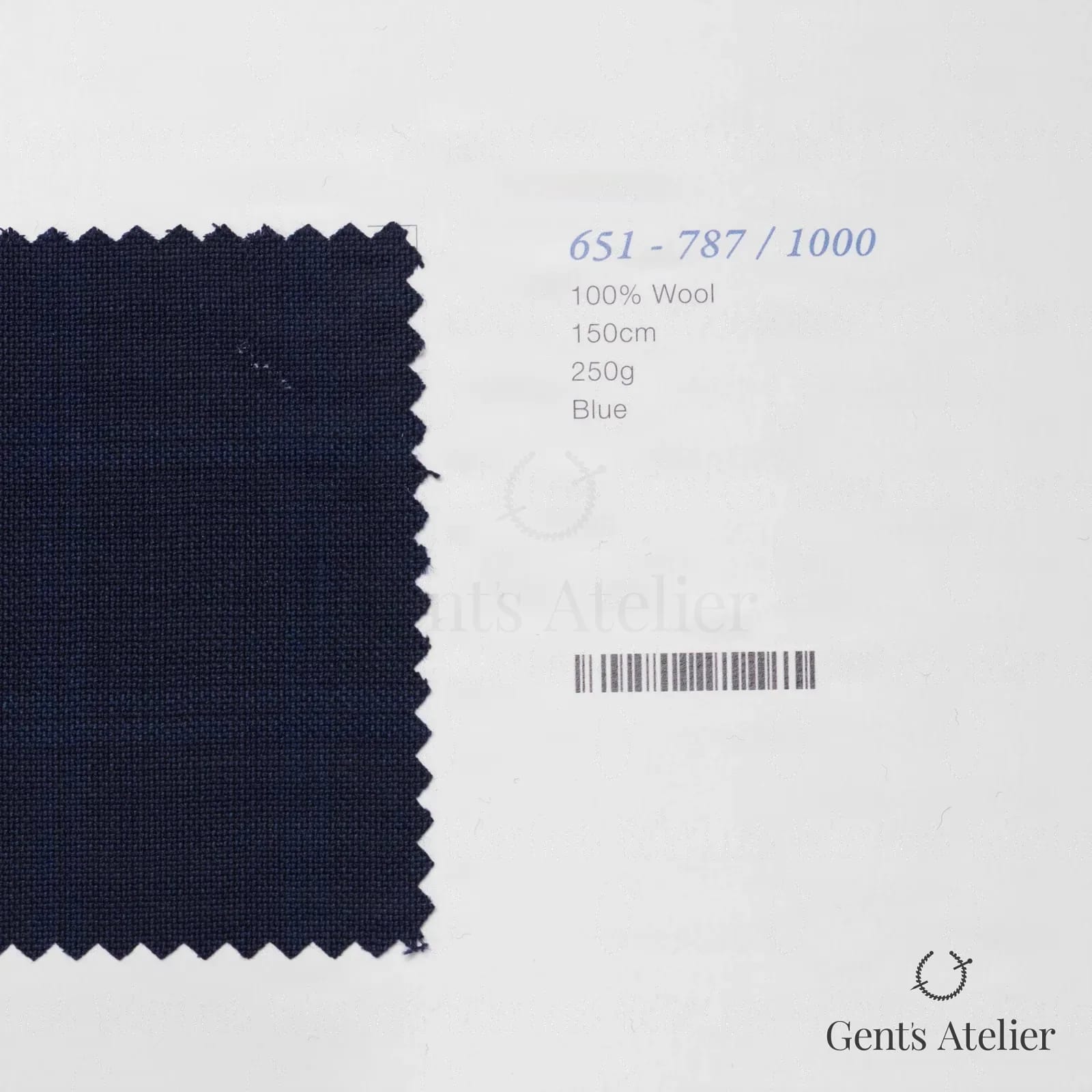 Образец ткани Marzoni 651 - 787 / 1000 с этикеткой — Синий