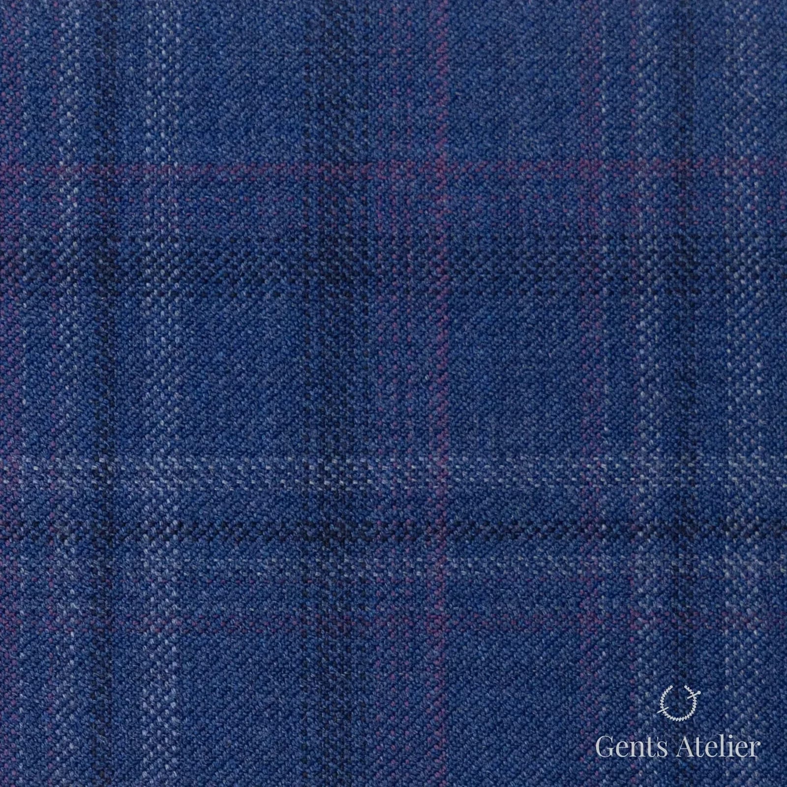 Костюмная ткань Marzoni 600 - 297 / 900 — Синий, оконная клетка, 100% шерсть