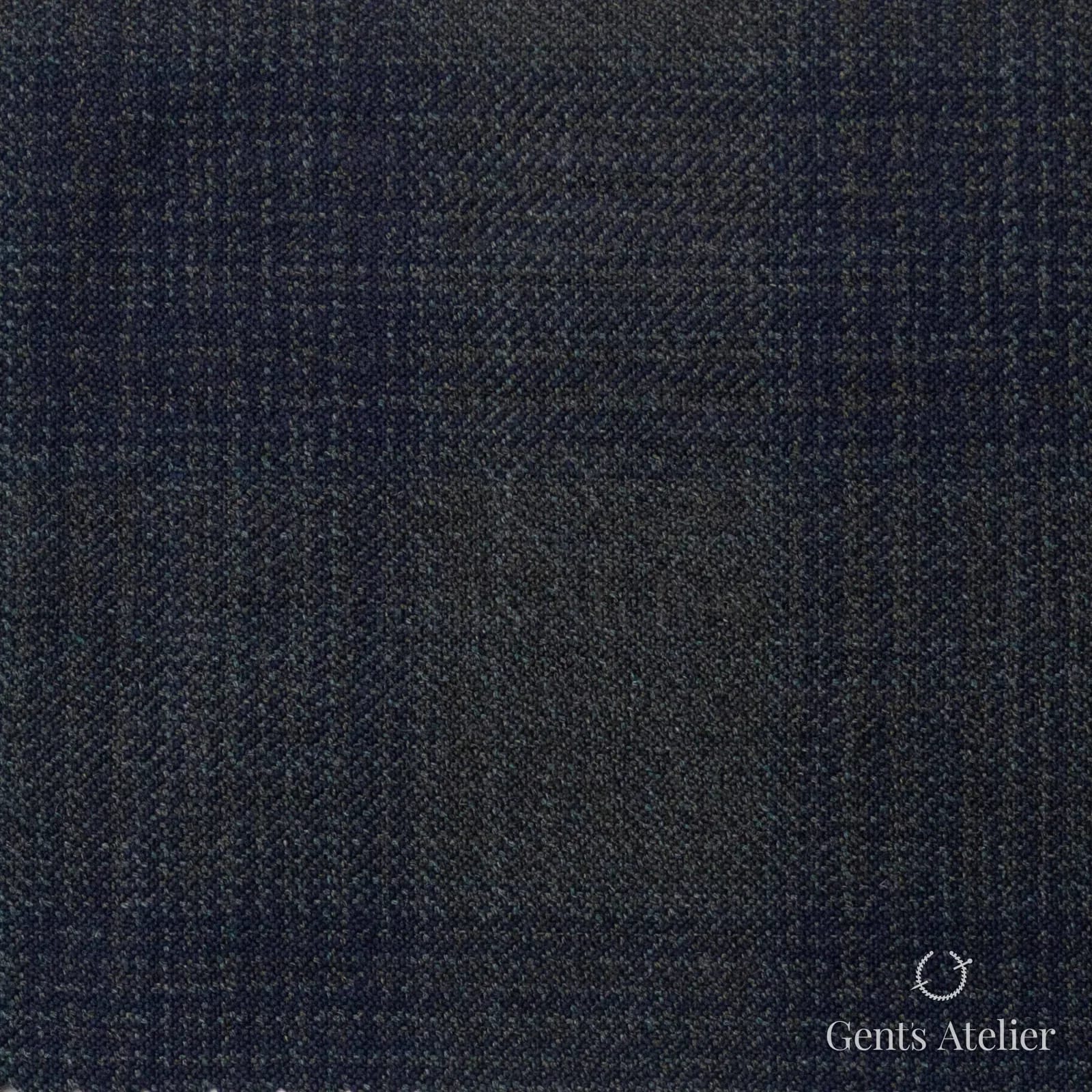 Костюмная ткань Marzoni 600 - 299 / 900 — Зелёный / Синий, оконная клетка, 100% шерсть